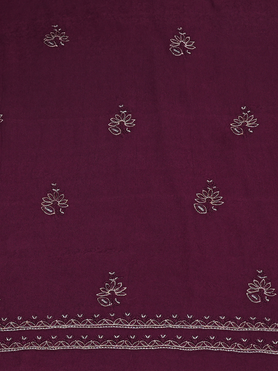 Ada Hand Embroidered Deep Purple Viscose Georgette Lucknowi Chikankari Unstitched Kurta Dupatta Set with Cutdana and Sequinned Work 01A754678