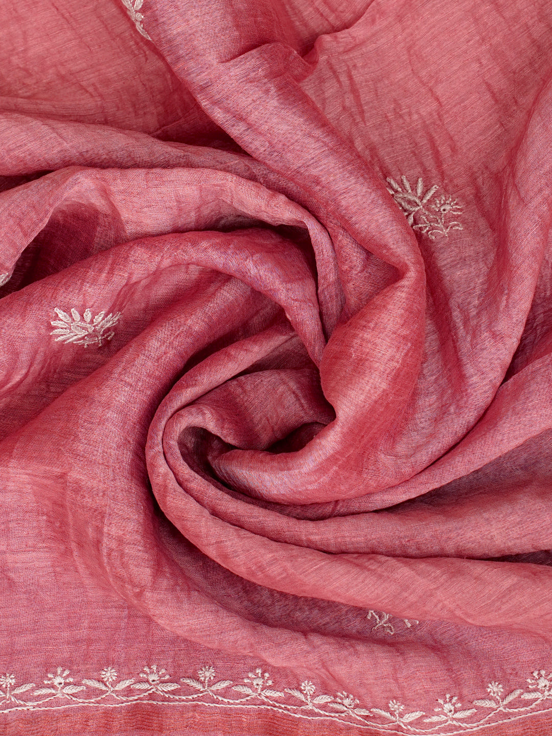 Ada Dusty Peach Linen Unstitched Kurta Dupatta _8