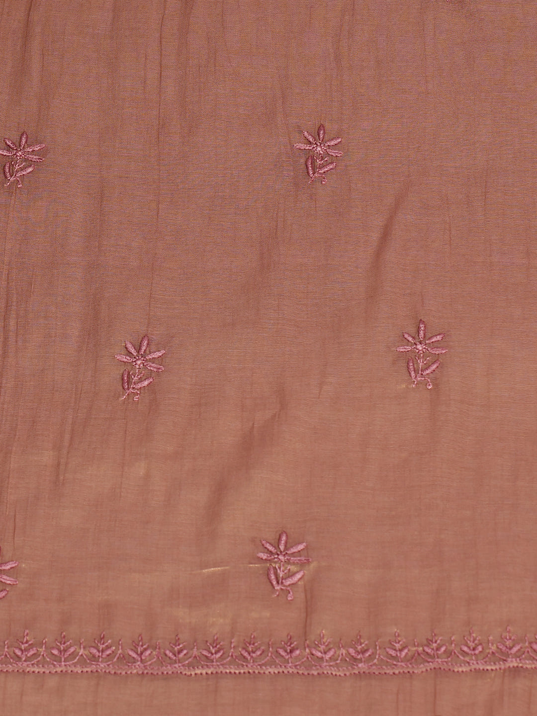 Ada Hand Embroidered Dusty Peach Tissue Lucknowi Chikankari Unstitched Kurta Dupatta Set 07A502213_6