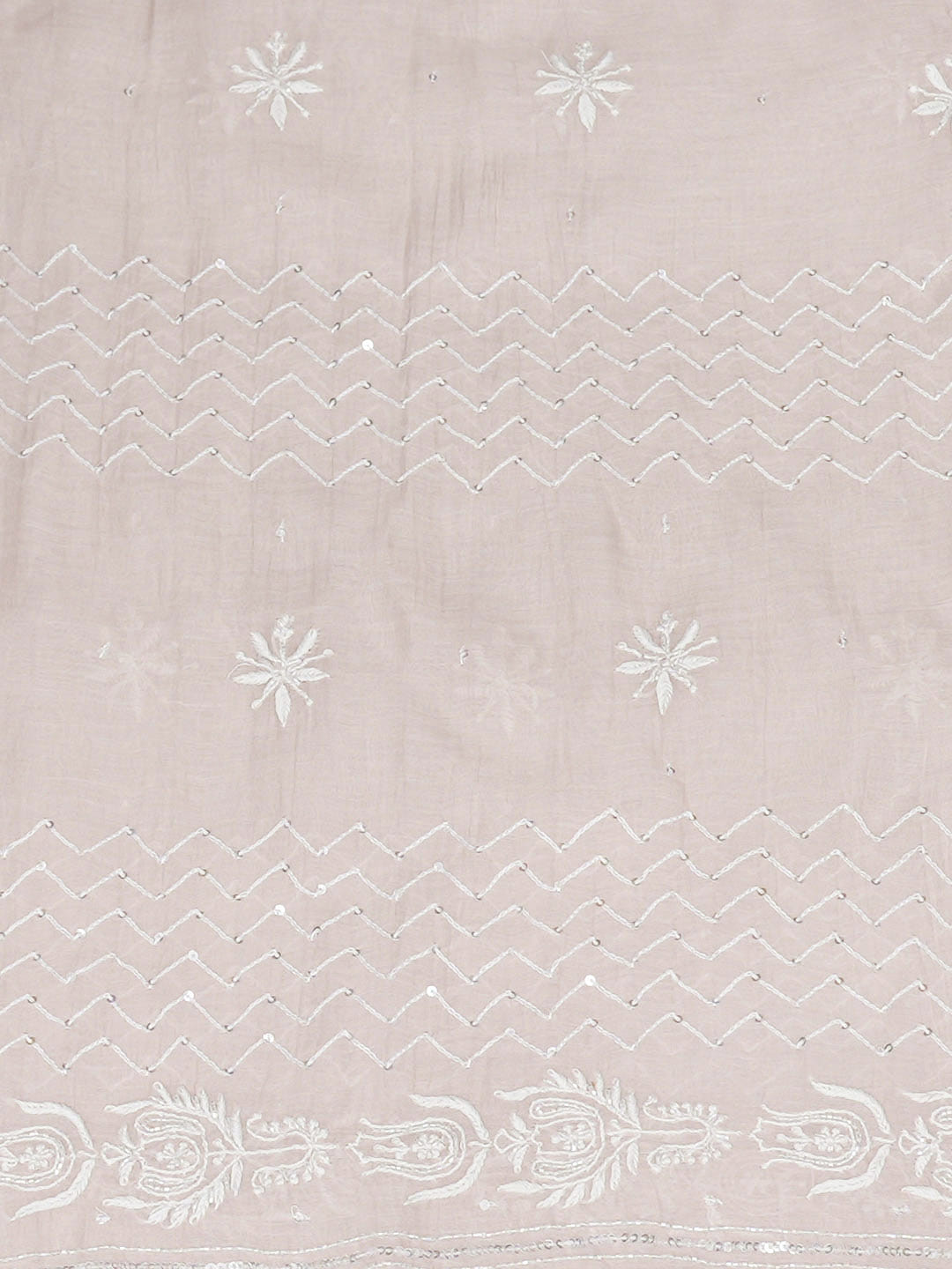 Ada Hand Embroidered Dusty Pink Chanderi Lucknowi Chikankari Semi-stitched Kurta Dupatta Set With Cutdana Work 07A500800