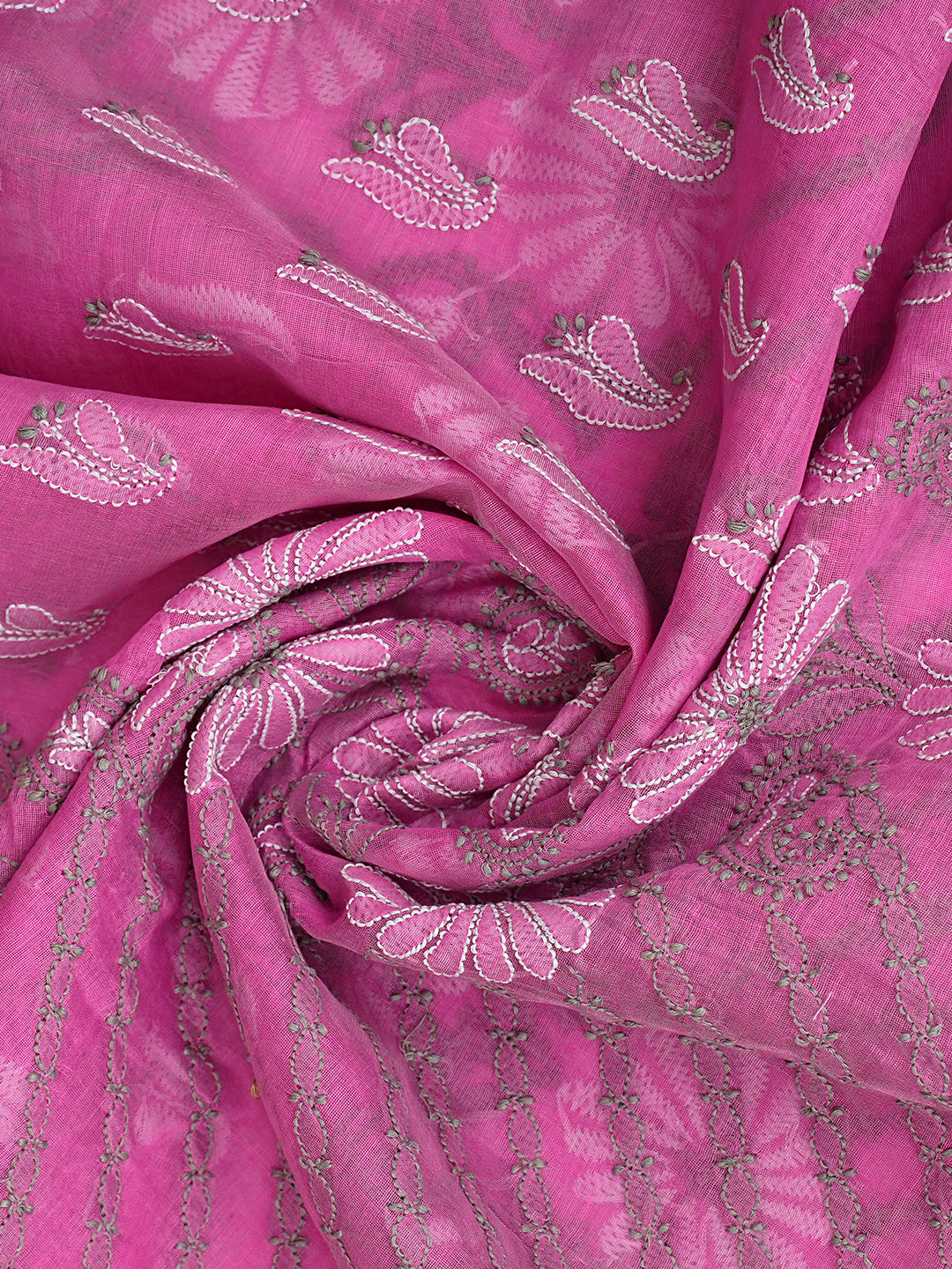 Ada Hand Embroidered Dusty Pink Chanderi Lucknowi Chikankari Unstitched Kurta Dupatta Set 01A920964