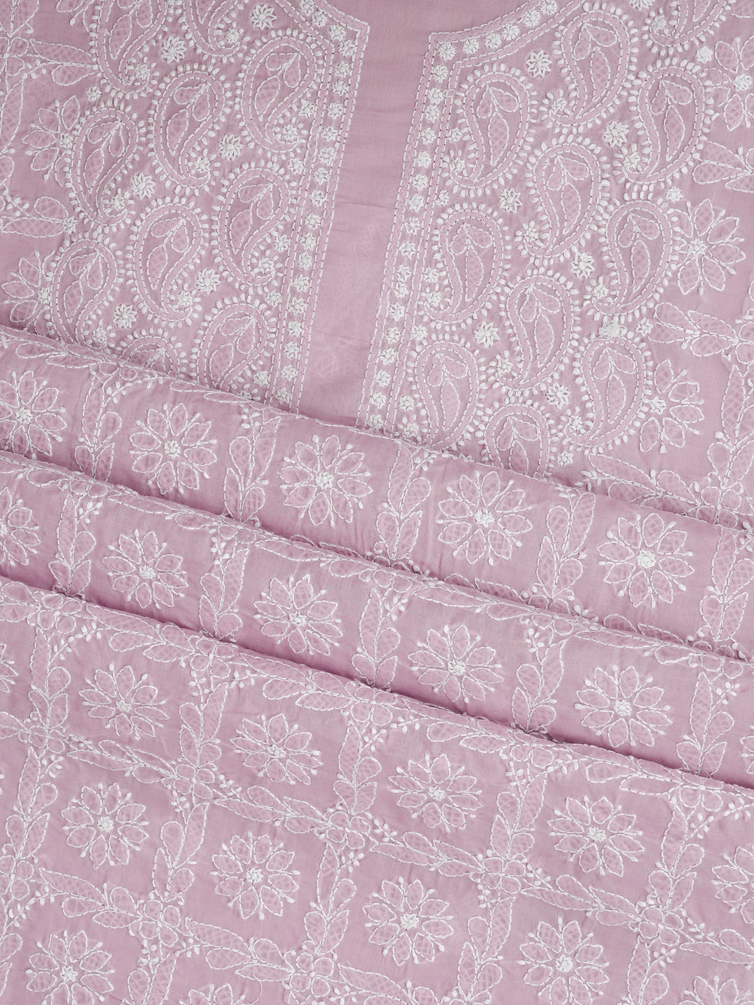 Ada Hand Embroidered Dusty Pink Cotton Lucknowi Chikankari Unstitched Suit Piece With Chiffon Dupatta 01A1021197_8