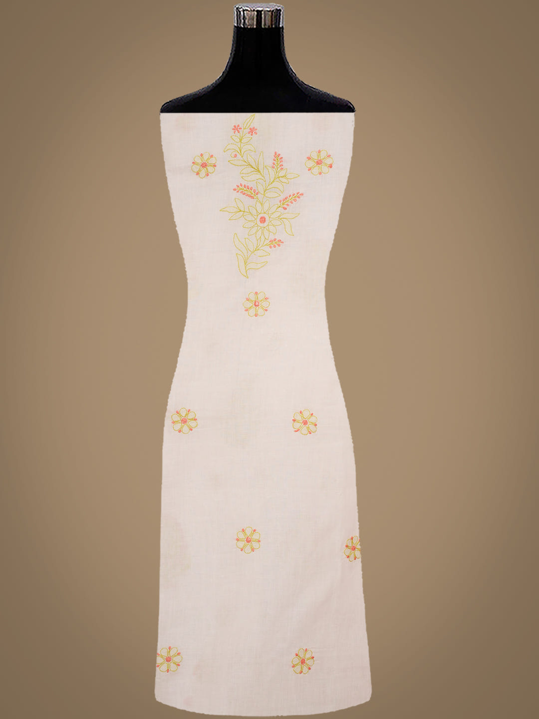 Ada Hand Embroidered Dusty Pink Cotton Lucknowi Chikankari Unstitched Suit Piece With Chiffon Dupatta 01A1025727_4