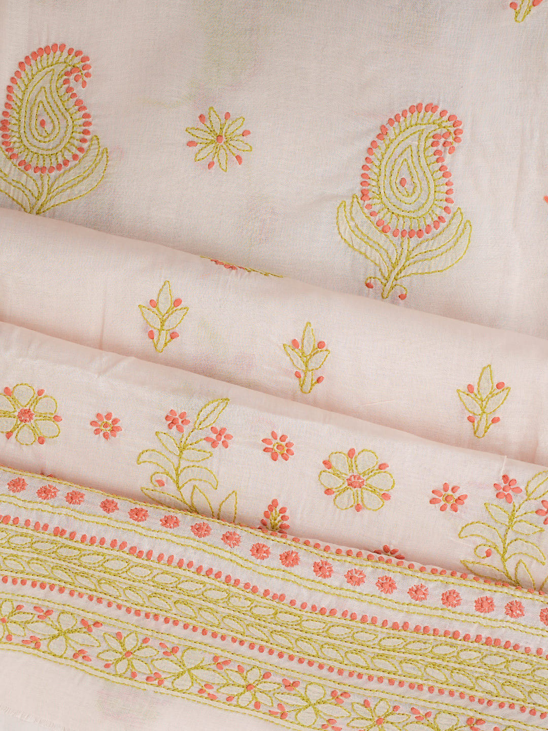 Ada Hand Embroidered Dusty Pink Cotton Lucknowi Chikankari Unstitched Suit Piece With Chiffon Dupatta 01A1025727_6