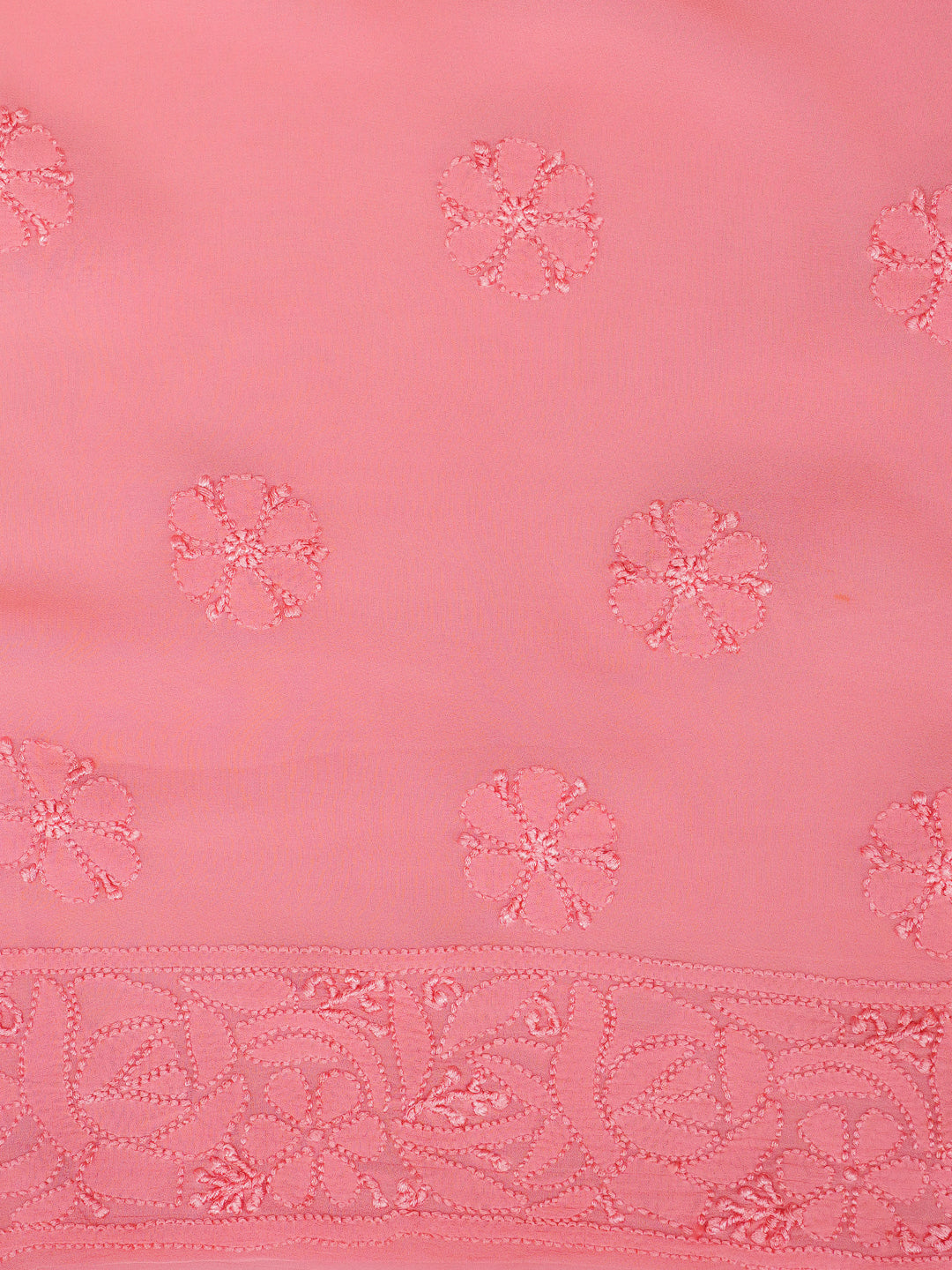 Ada Hand Embroidered Dusty Pink Viscose Georgette Lucknowi Chikankari Unstitched Kurta Dupatta Set 01A984102
