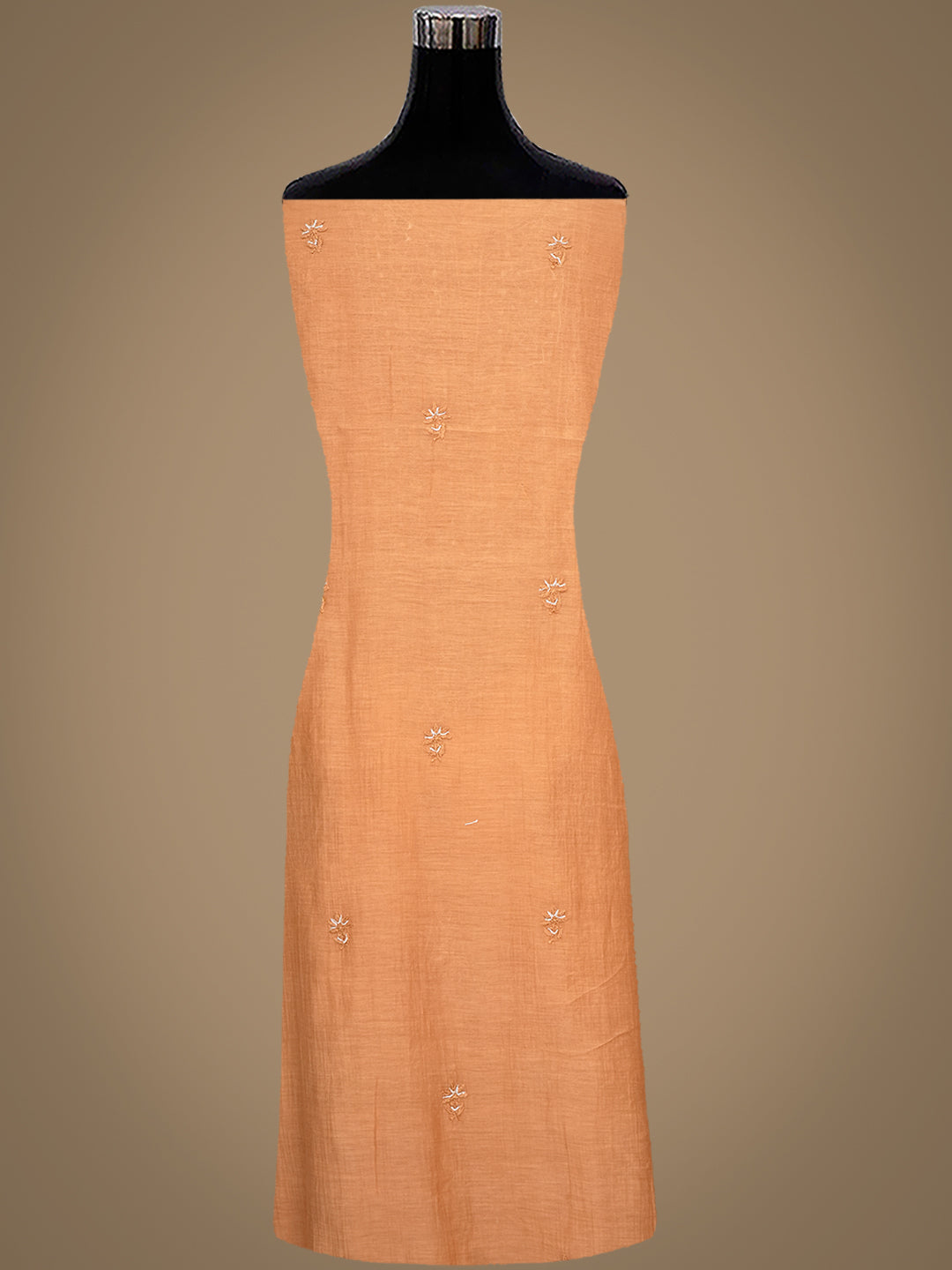 Ada Hand Embroidered Light Brown Chanderi Lucknowi Chikankari Unstitched Kurta Dupatta Set With Cutdana Work 01A762752