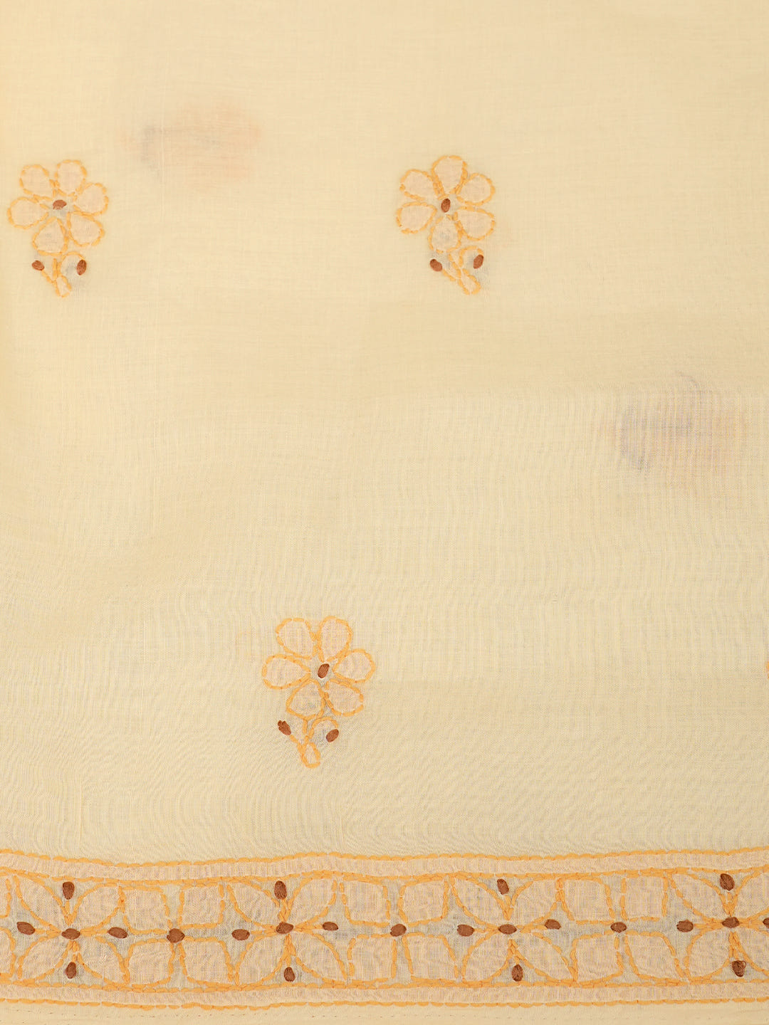 Ada Hand Embroidered Fawn Cotton Lucknowi Chikankari Unstitched Suit Piece With Chiffon Dupatta 01A1025624_5