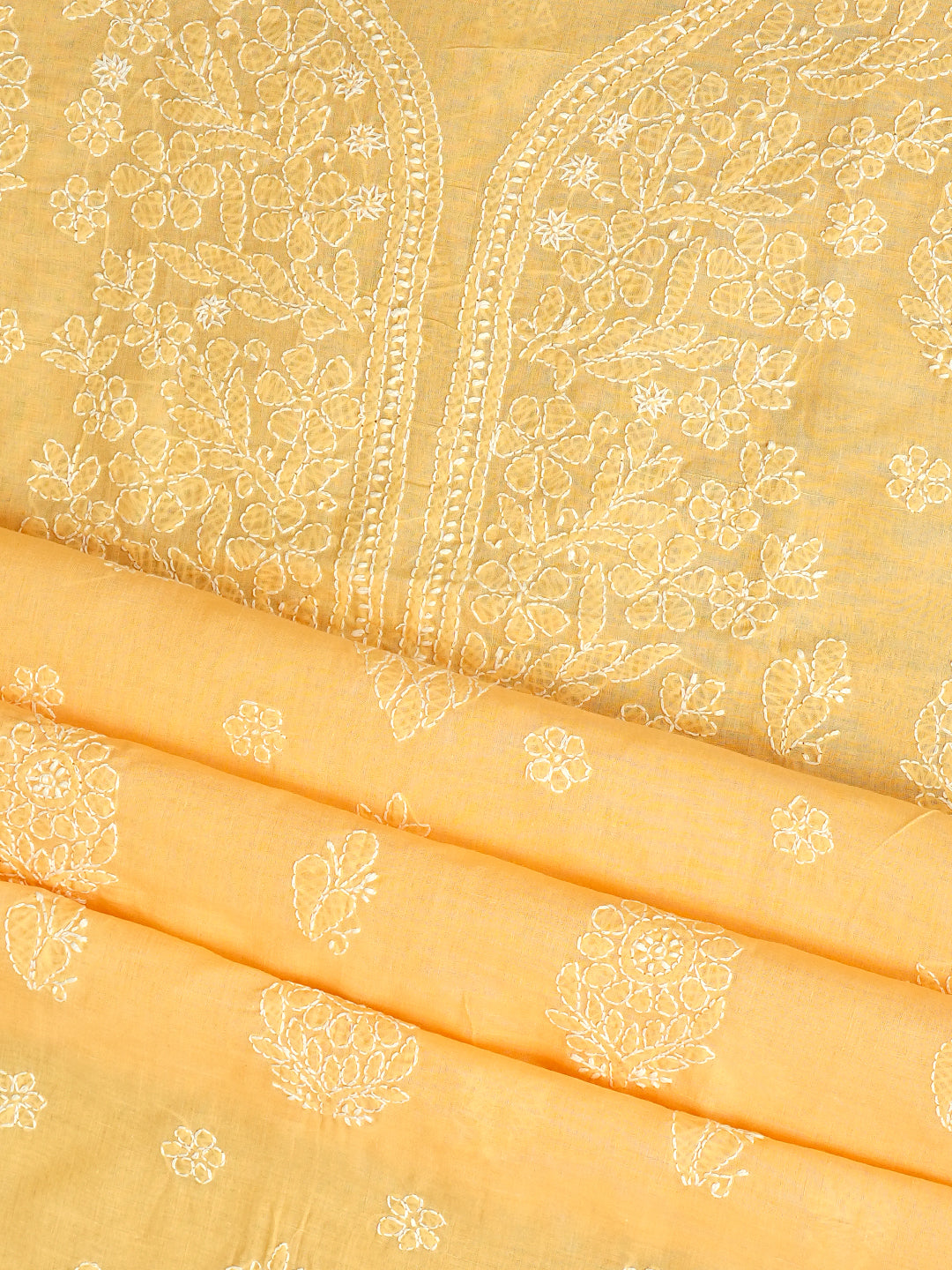 Ada Hand Embroidered Fawn Cotton lucknowi Chikankari Unstitched Kurta 01A991891