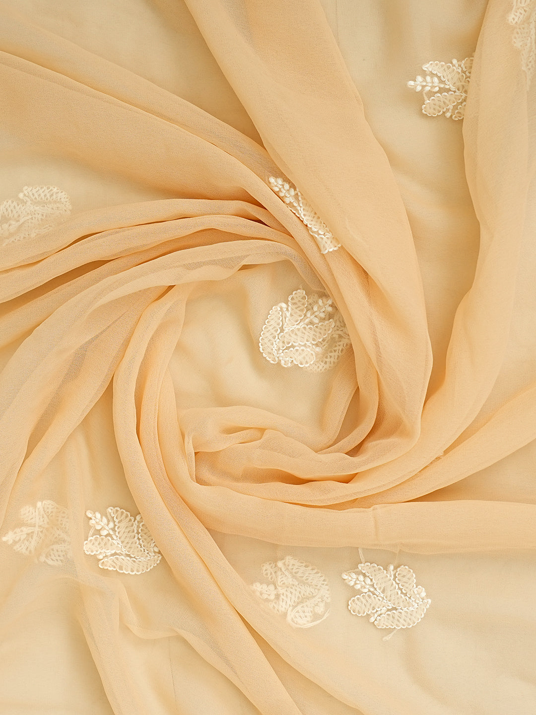 Ada Hand Embroidered Fawn Faux Georgette Lucknowi Chikankari Unstitched Suit Piece 01A996972