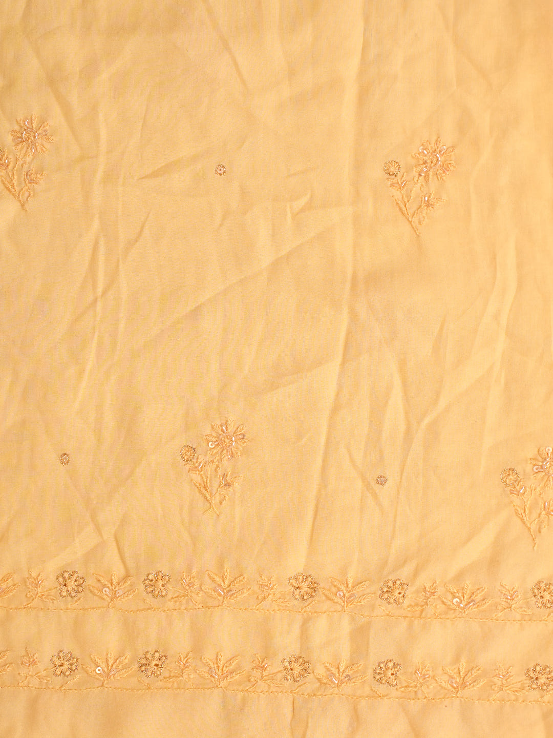 Ada Hand Embroidered Fawn Madal Lucknowi Chikankari Unstitched Suit Piece With Cutdana Work_7