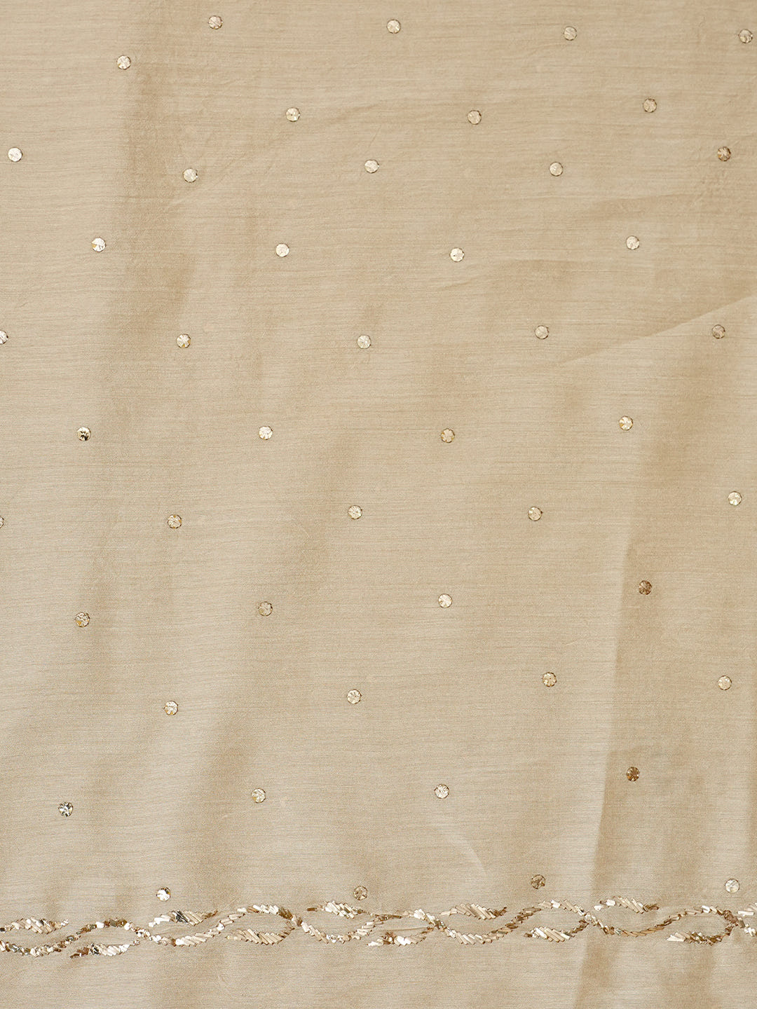 Ada Hand Embroidered Fawn Moonga Silk Unstitched Kurta Dupatta Set With Muqaish/Mukaish Work 01A994732