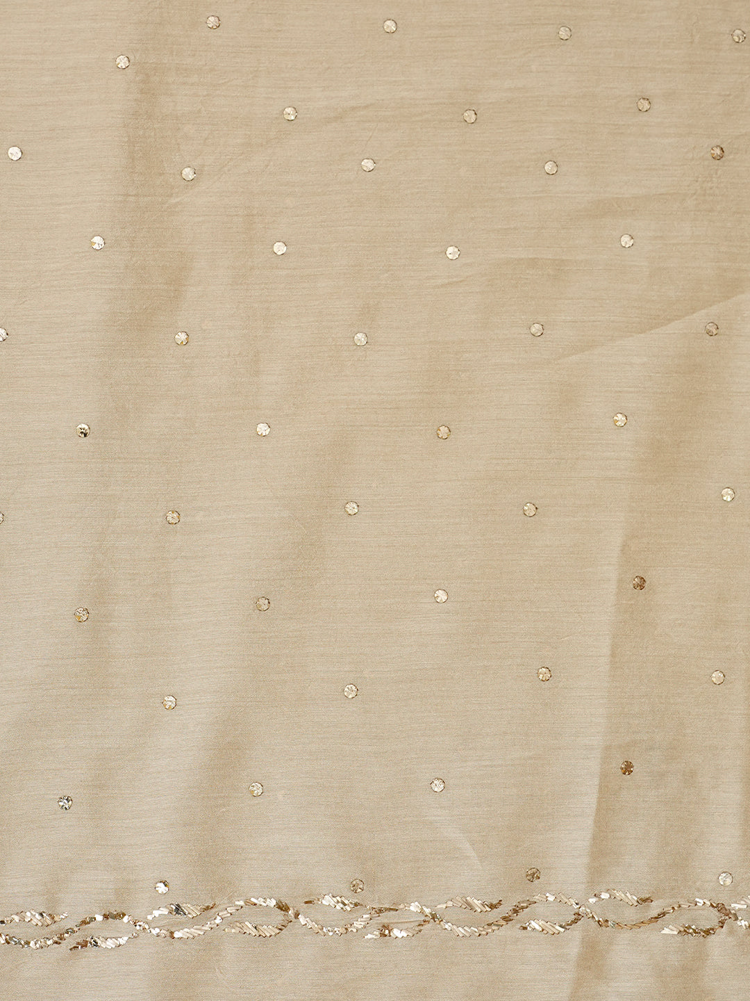 Ada Hand Embroidered Fawn Moonga Silk Unstitched Kurta Dupatta With Muqaish/Mukaish Work 01A994732