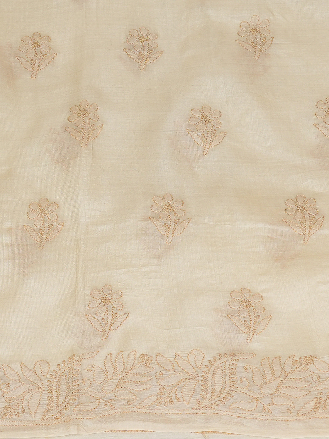 Ada Hand Embroidered Fawn Silk Lucknowi Chikankari Unstitched Suit Piece 01A965326
