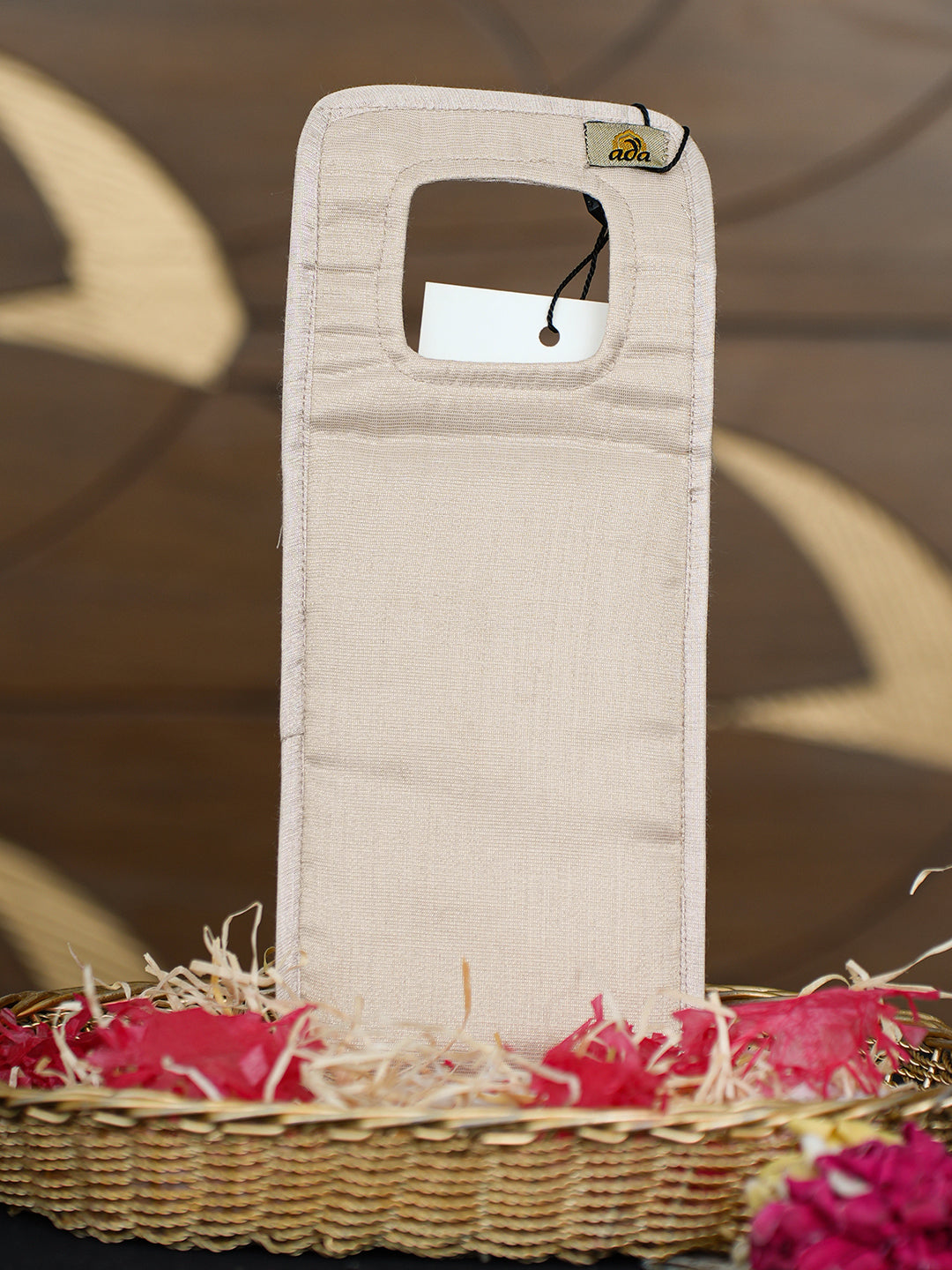Ada Hand Embroidered Fawn Tissue Lucknowi Chikankari Mobile Cover 01A998815