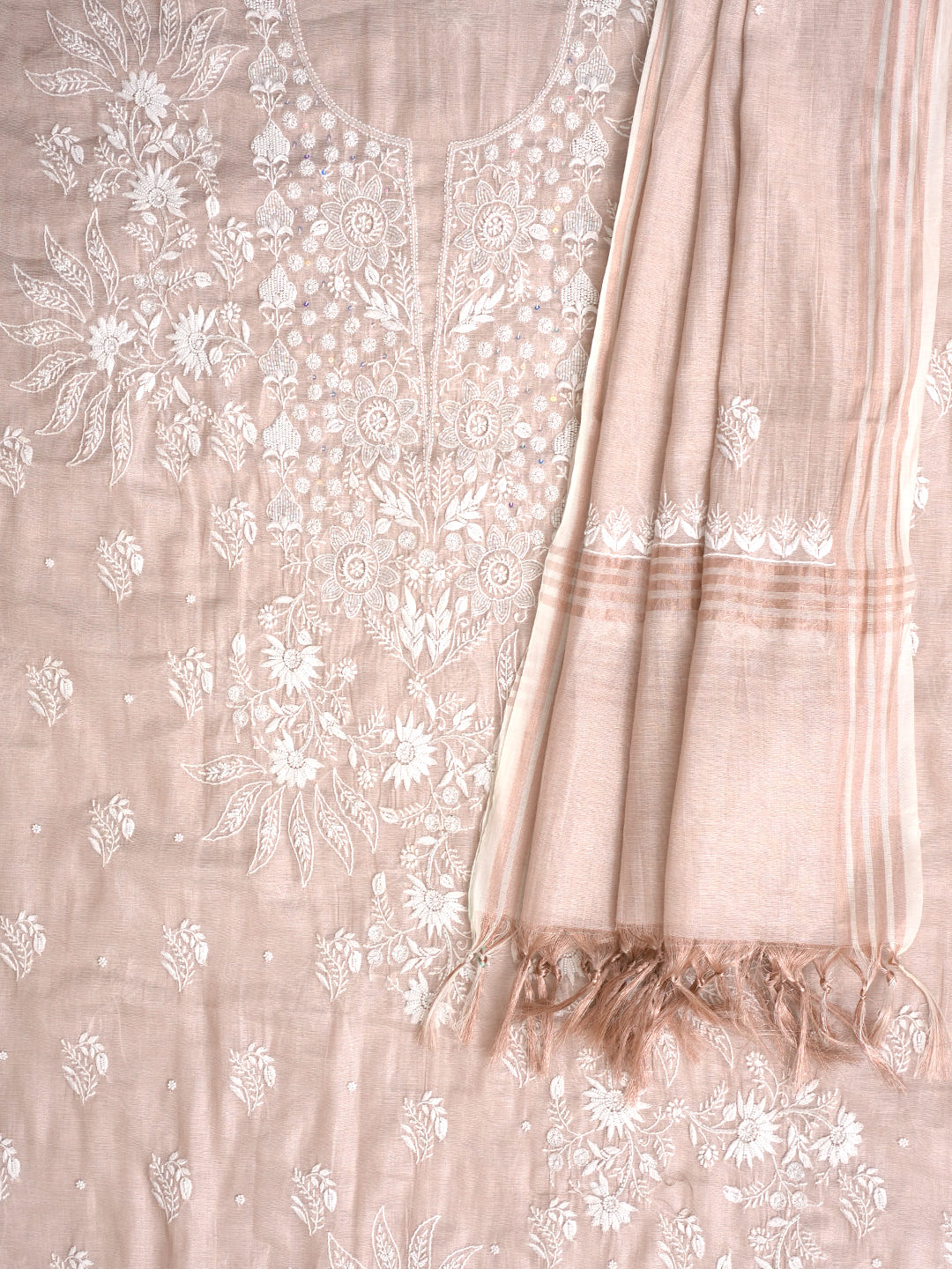 Ada Fawn Tissue Unstitched Kurta Dupatta_6