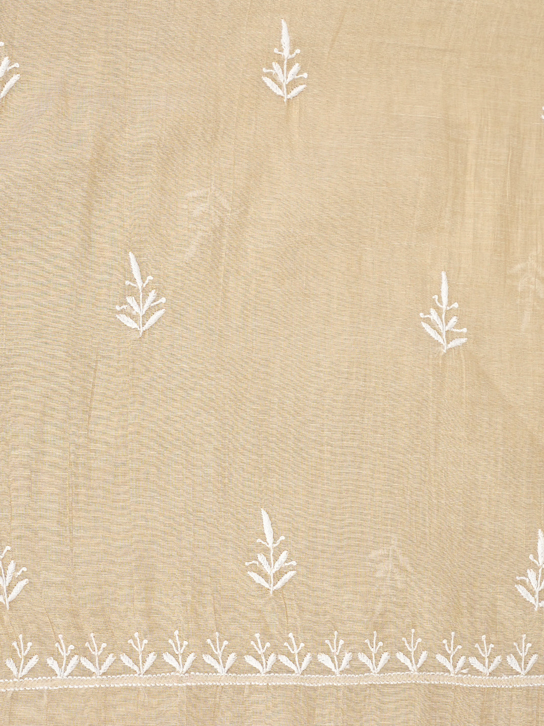Ada Hand Embroidered Fawn Tissue Lucknowi Chikankari Unstitched Kurta Dupatta set 07A502209