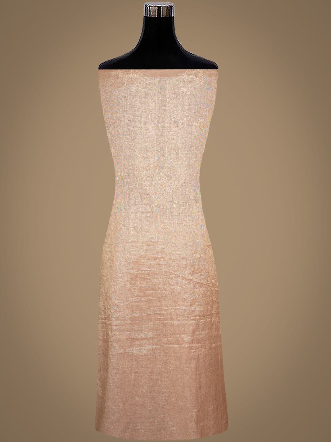 Ada Hand Embroidered Fawn Tissue Lucknowi Chikankari Unstitched Kurta Piece With Sequinned Work 07A500834