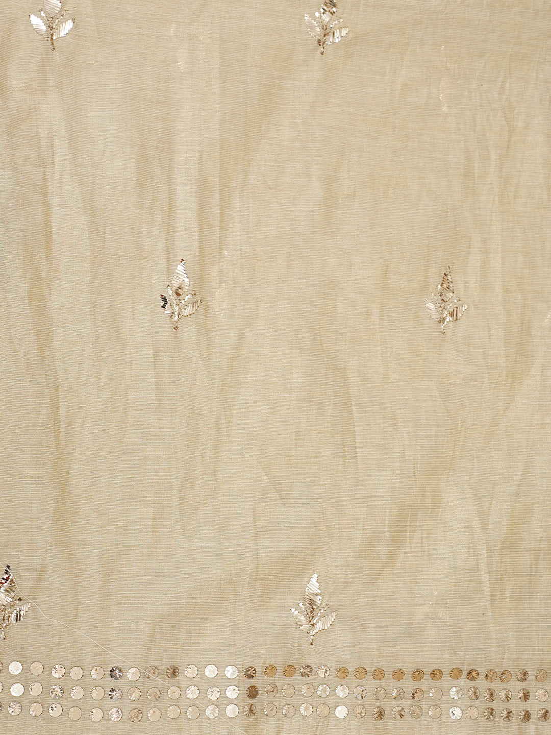 Ada Hand Embroidered Fawn Tissue Unstitched Kurta Dupatta With Muqaish/Mukaish Work 01A972580