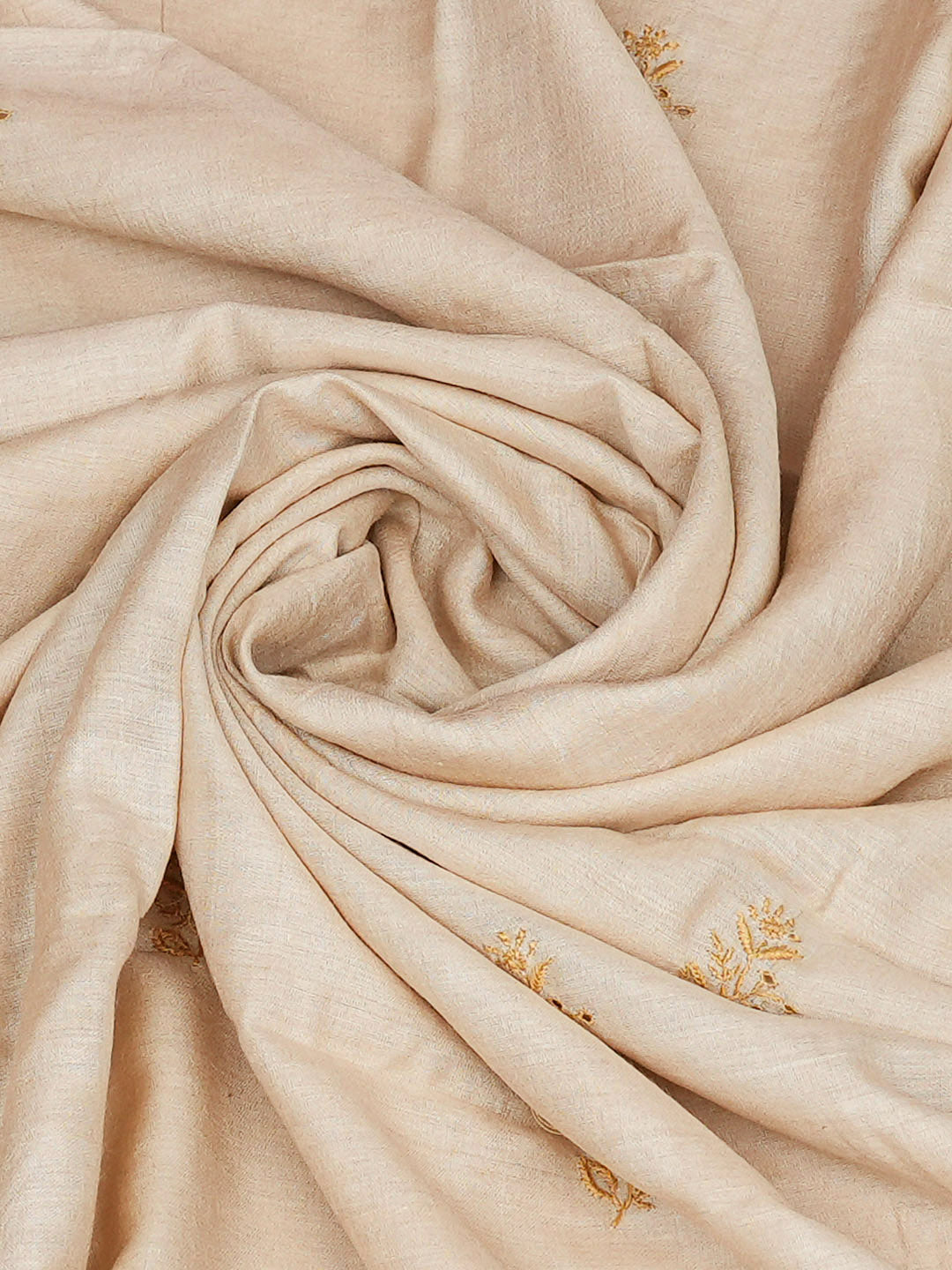 Ada Hand Embroidered Fawn Tussar Lucknowi Chikankari Dupatta 07A501826