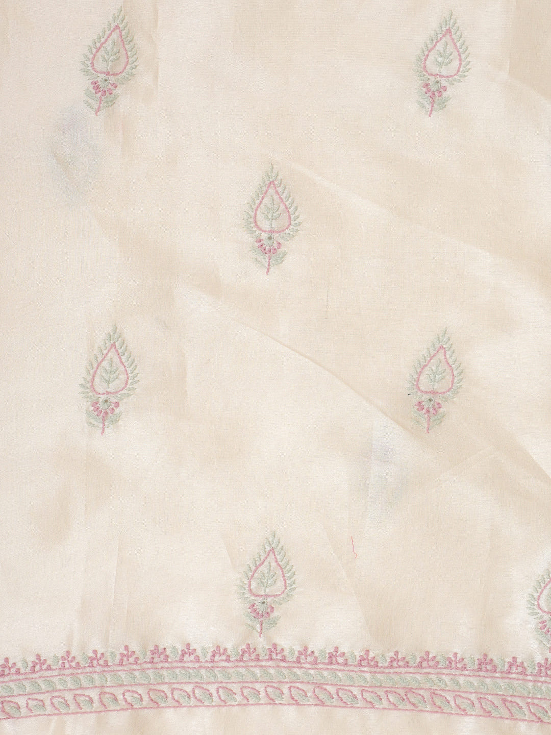 Ada Fawn Tussar Silk Unstitched Kurta Dupatta Set_8