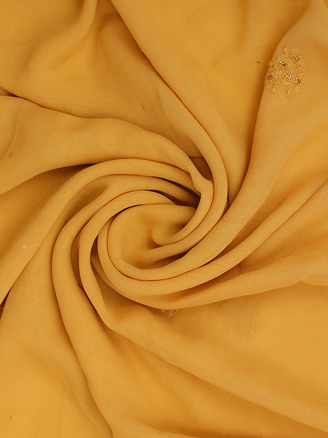 Ada Hand Embroidered Fawn Viscose Georgette Lucknowi Chikankari Unstitched Kurta Dupatta Set With Cutdana Work 01A810395