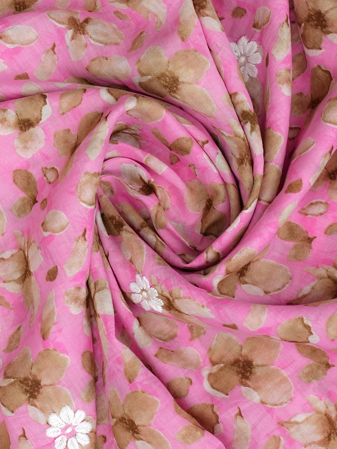 Ada Hand Embroidered Floral Printed Pink Cotton Lucknowi Chikankari Unstitched Kurta Dupatta Set 01A1021616_7