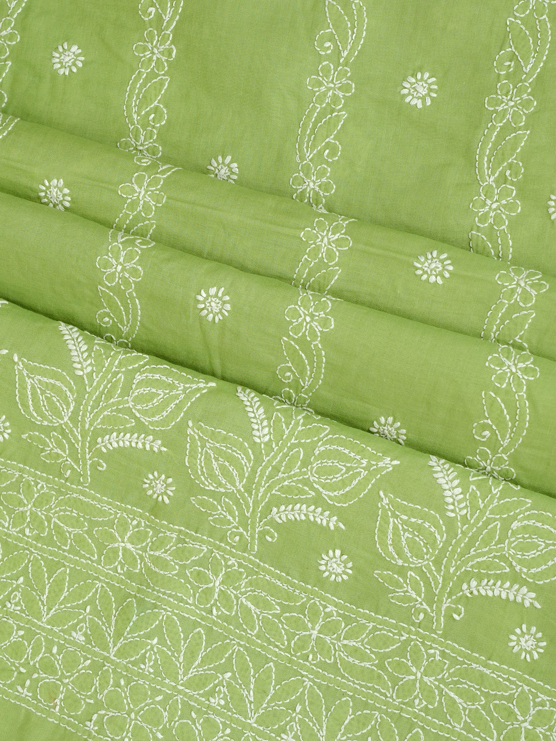 Ada Hand Embroidered Green Cotton Lucknowi Chikankari Unstitched Suit Piece 01A1019963_6