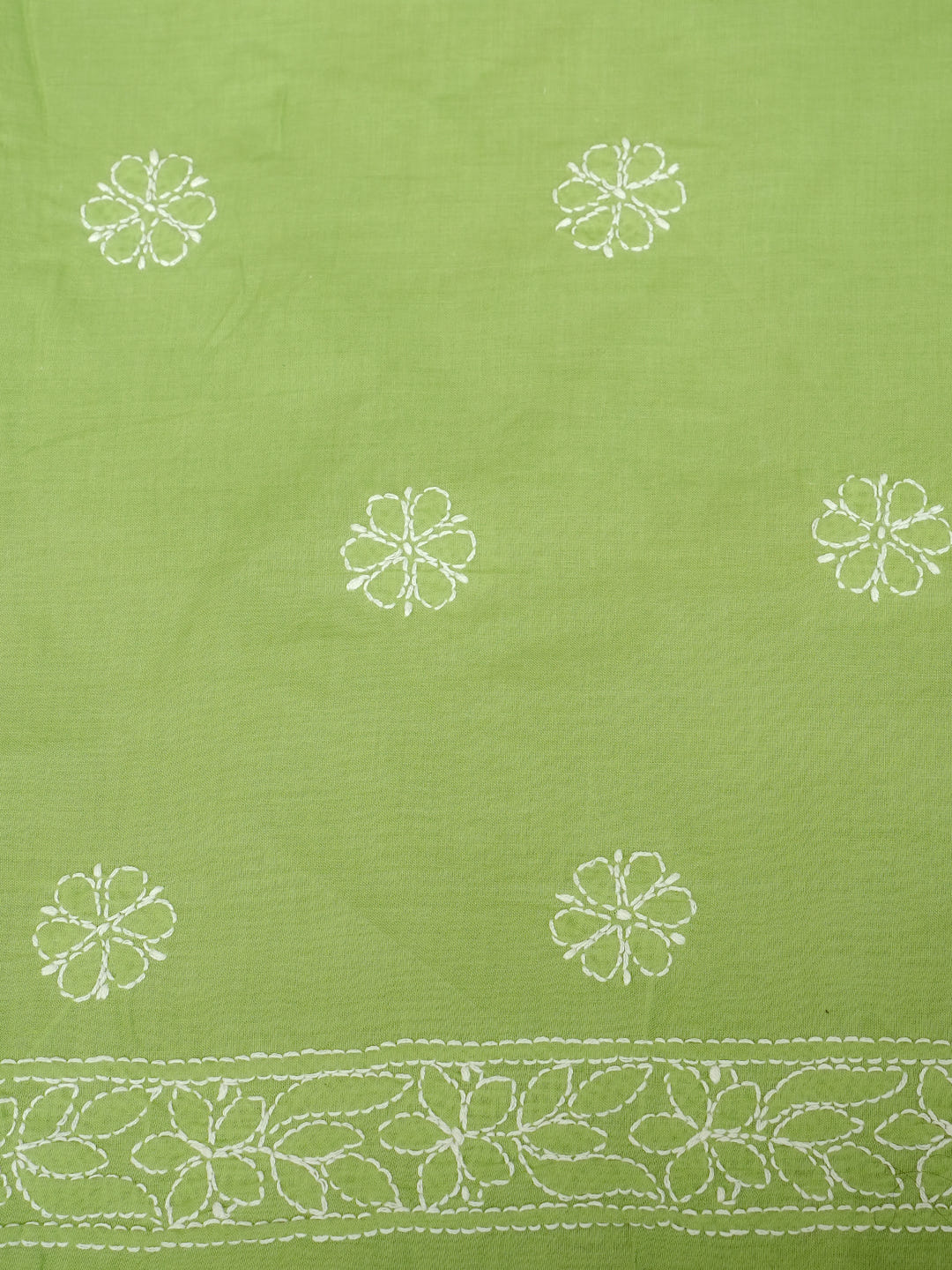 Ada Hand Embroidered Green Cotton Lucknowi Chikankari Unstitched Suit Piece 01A1019963_7
