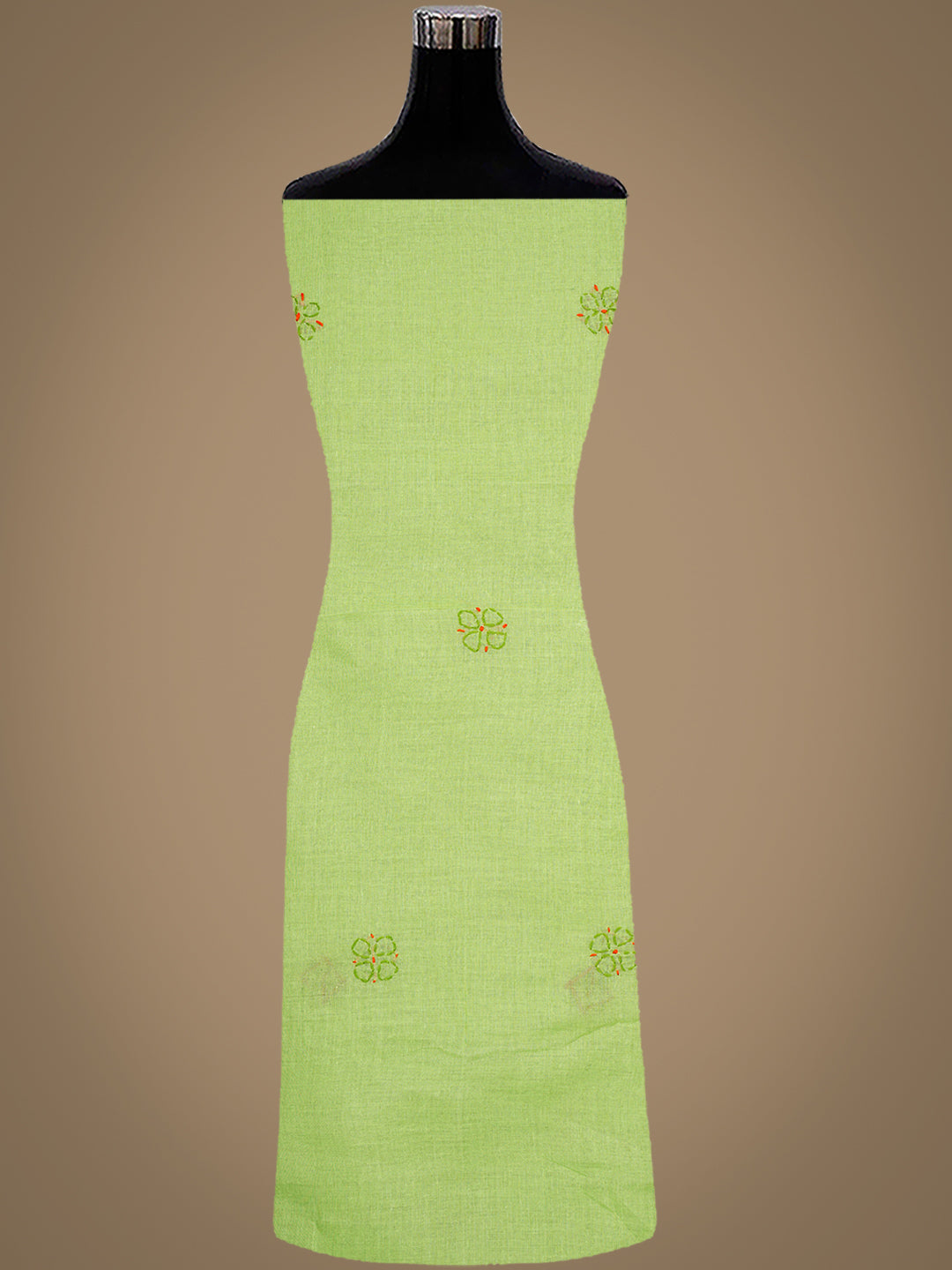 Ada Hand Embroidered Green Cotton Lucknowi Chikankari Unstitched Suit Piece 01A947762_5