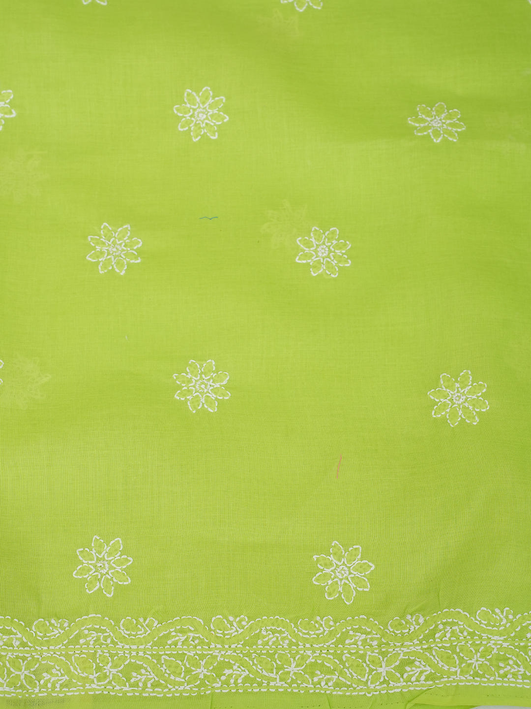 Ada Hand Embroidered Green Cotton Lucknowi Chikankari Unstitched Suit Piece With Chiffon Dupatta 01A1026551_4