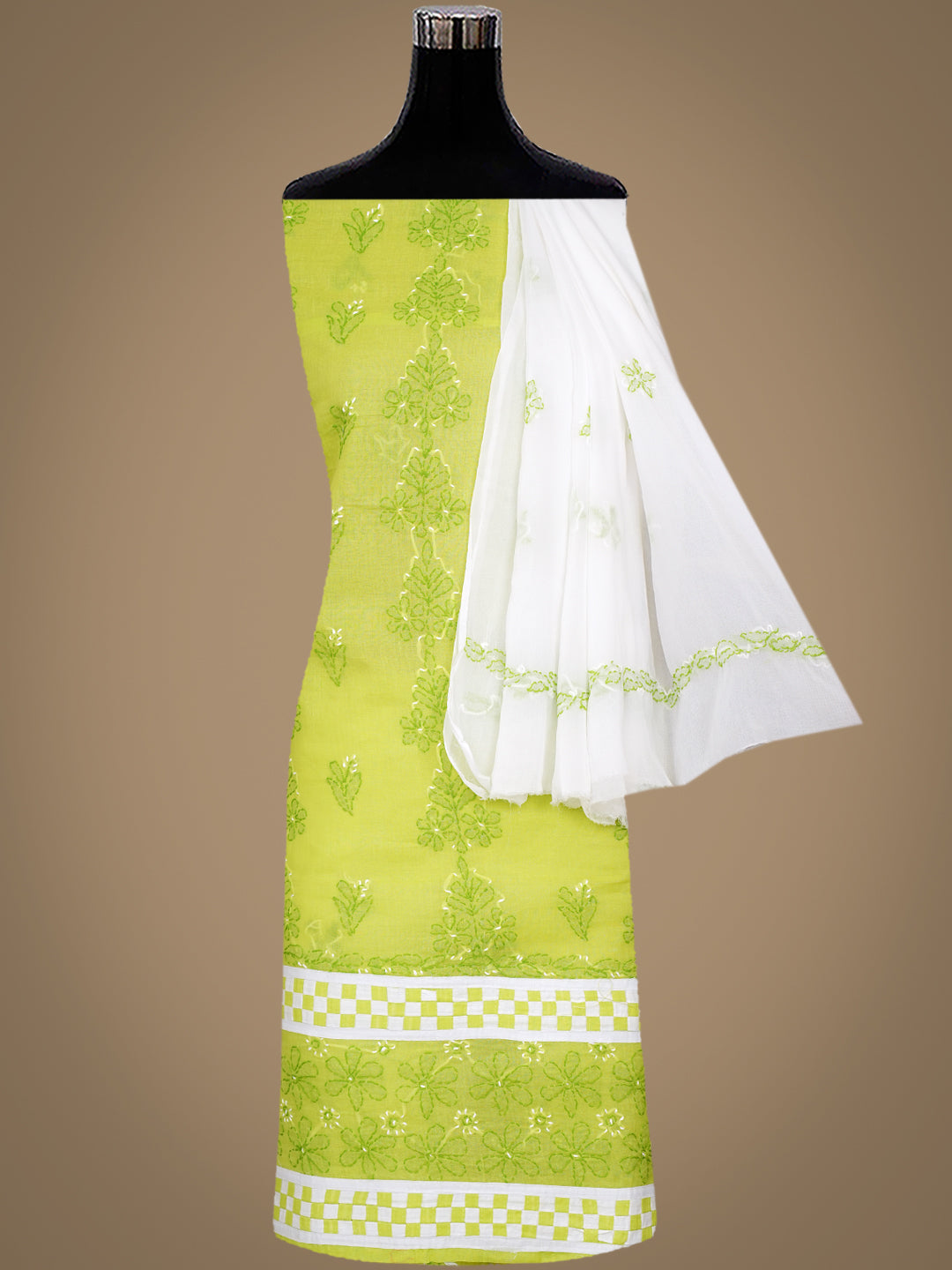AdaHandEmbroideredGreenCottonLucknowiChikankariUnstitchedSuitPieceWithChiffonDupatta01A881506_3
