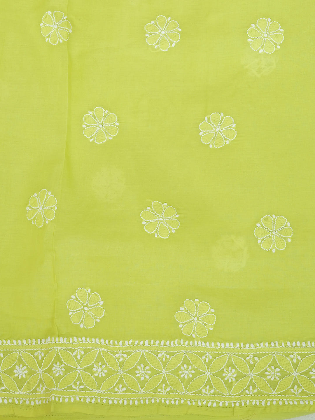 Ada Hand Embroidered Green Cotton Lucknowi Chikankari Unstitched Suit Piece With Chiffon Dupatta 01A992662_7
