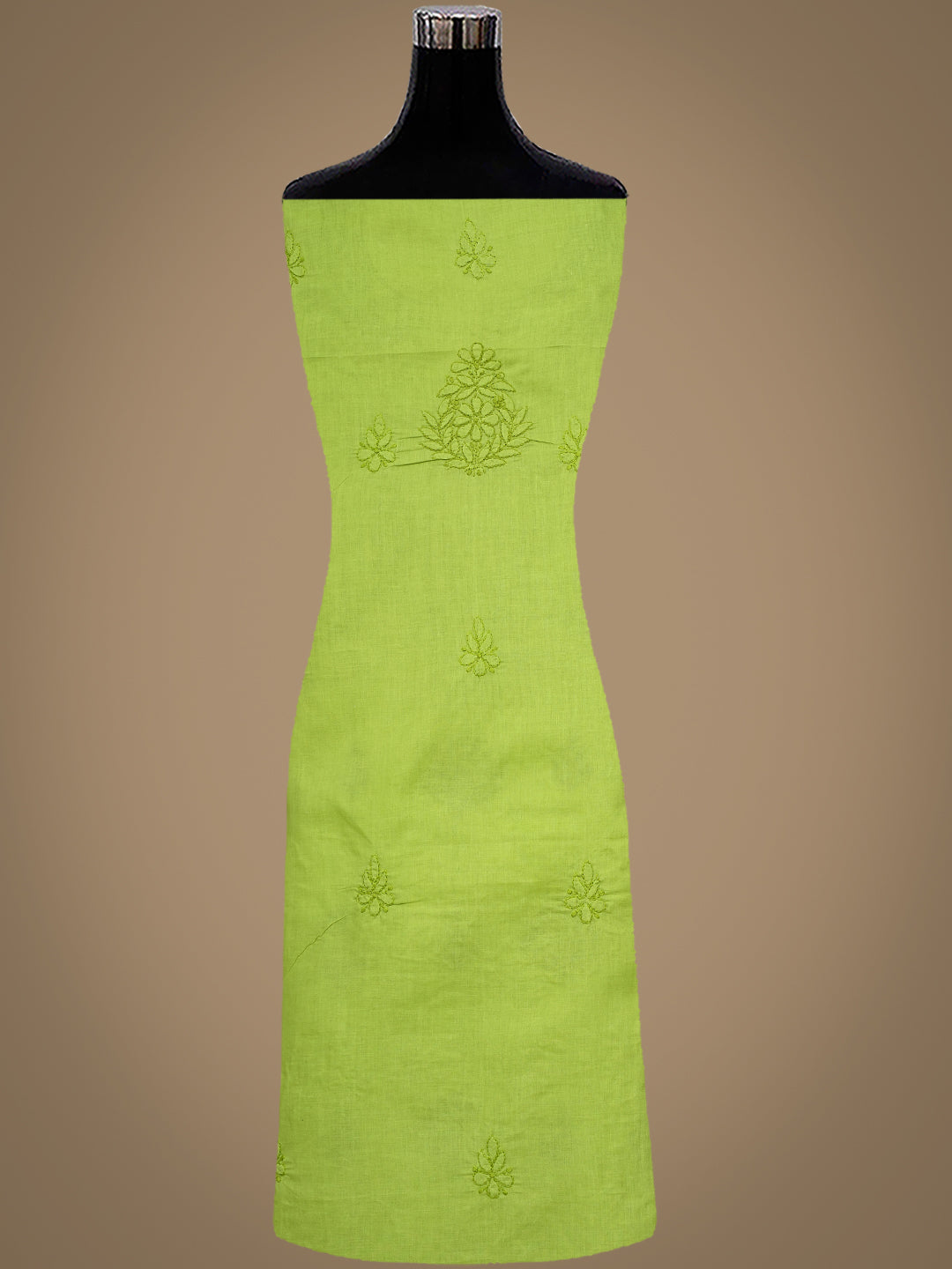 Ada Hand Embroidered Green Cotton lucknowi Chikankari Unstitched Kurta 01A991929