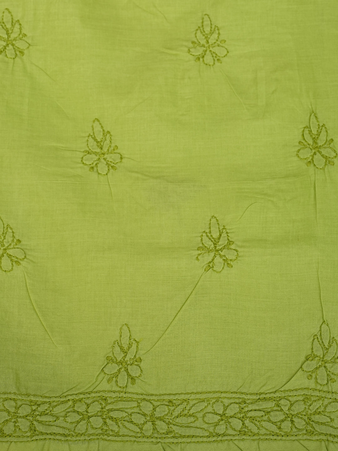 Ada Hand Embroidered Green Cotton lucknowi Chikankari Unstitched Kurta 01A991929