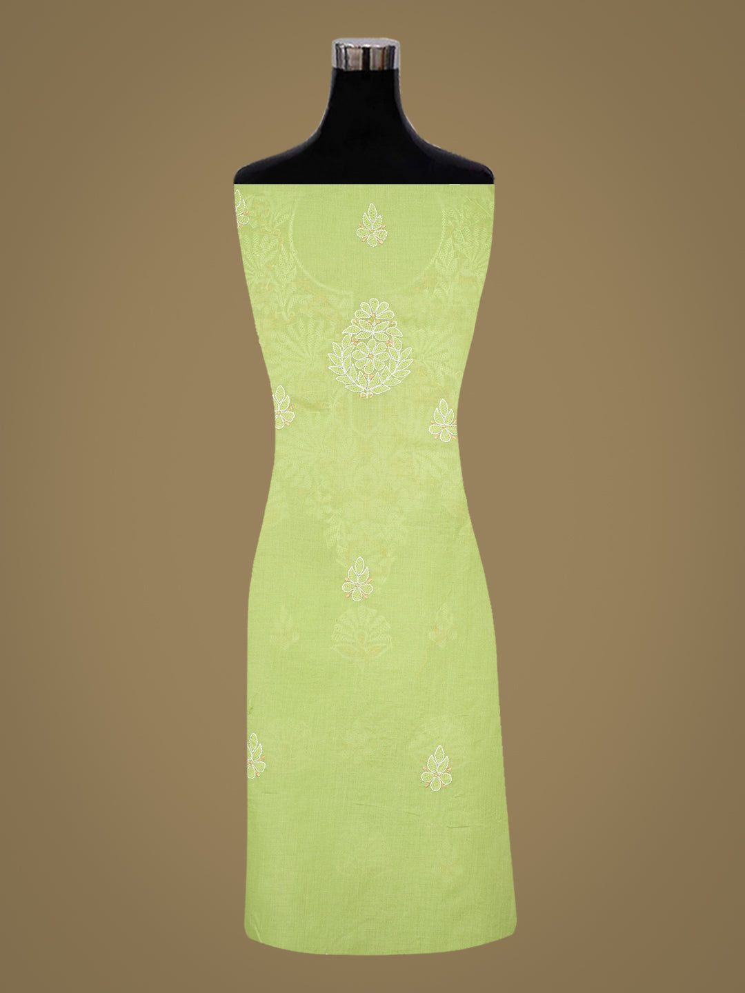 Ada Hand Embroidered Green Cotton lucknowi Chikankari Unstitched Kurta 01A991930