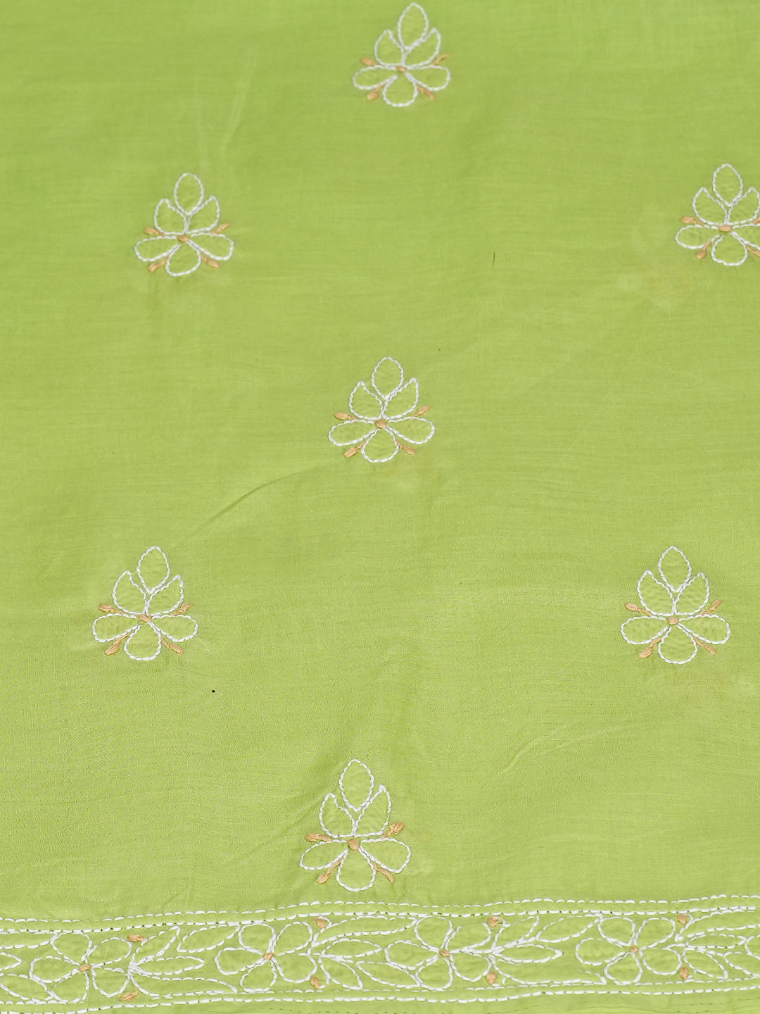Ada Hand Embroidered Green Cotton lucknowi Chikankari Unstitched Kurta 01A991930