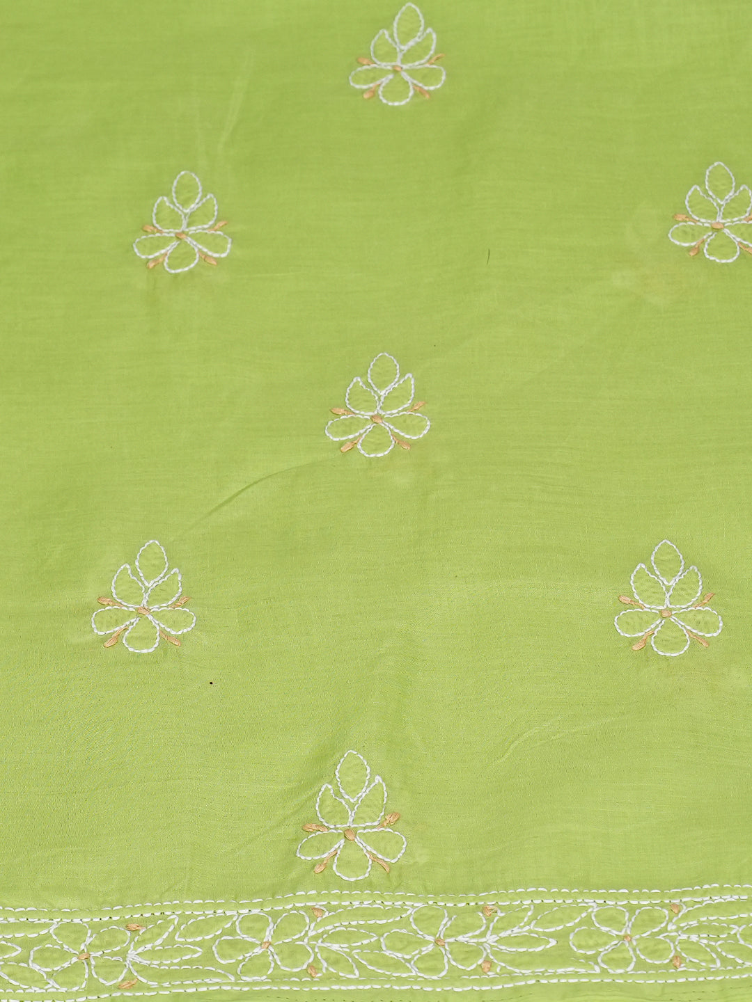 Ada Hand Embroidered Green Cotton lucknowi Chikankari Unstitched Kurta 01A991930