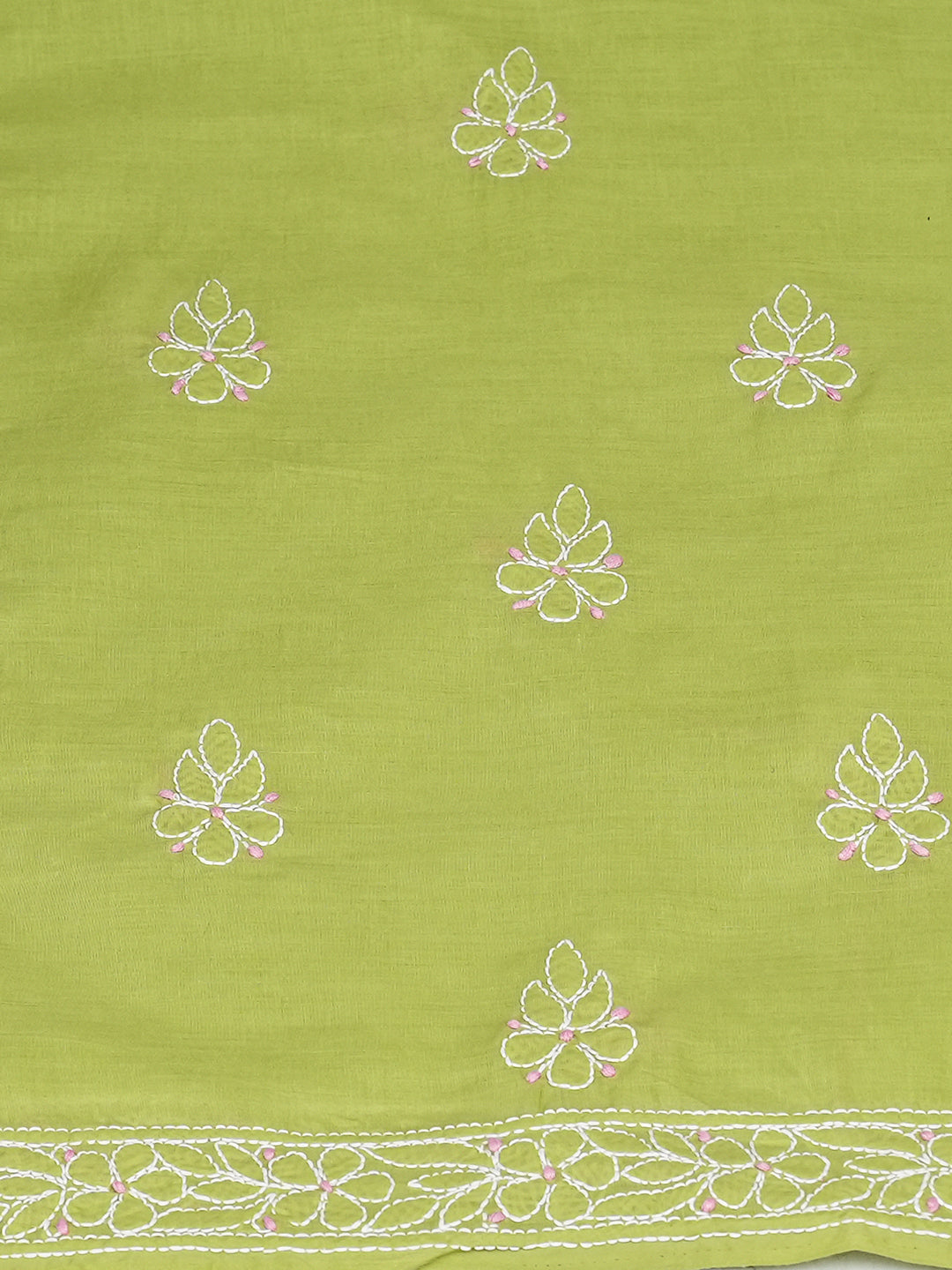 Ada Hand Embroidered Green Cotton lucknowi Chikankari Unstitched Kurta 01A991932