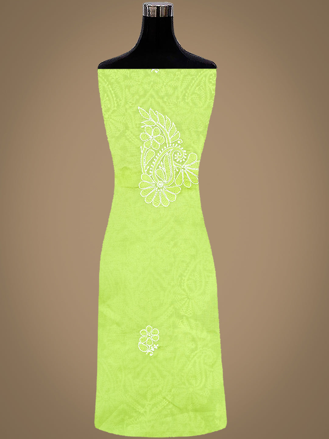 Ada Hand Embroidered Green Cotton lucknowi Chikankari Unstitched Kurta 01A992015
