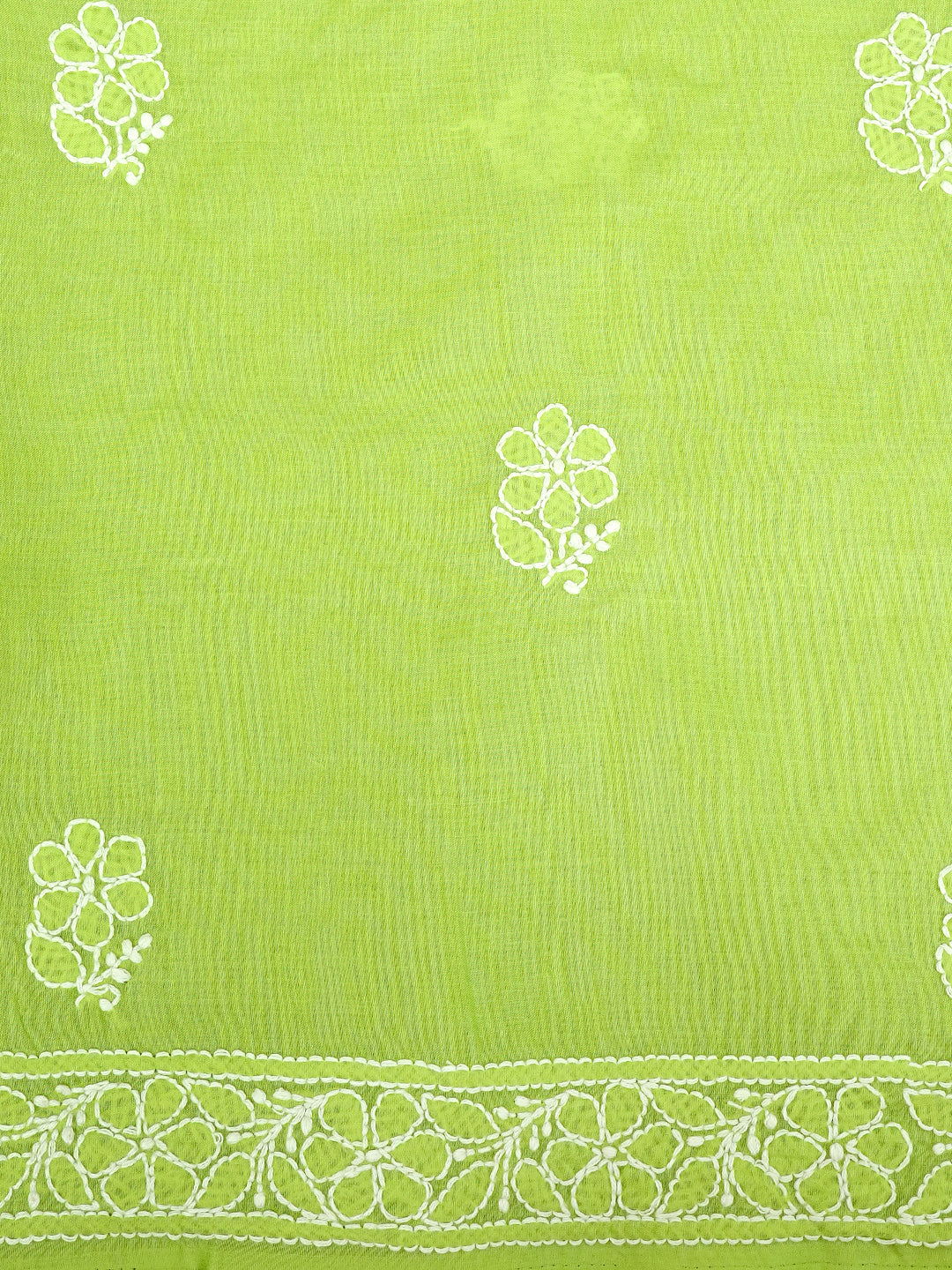 Ada Hand Embroidered Green Cotton lucknowi Chikankari Unstitched Kurta 01A992015