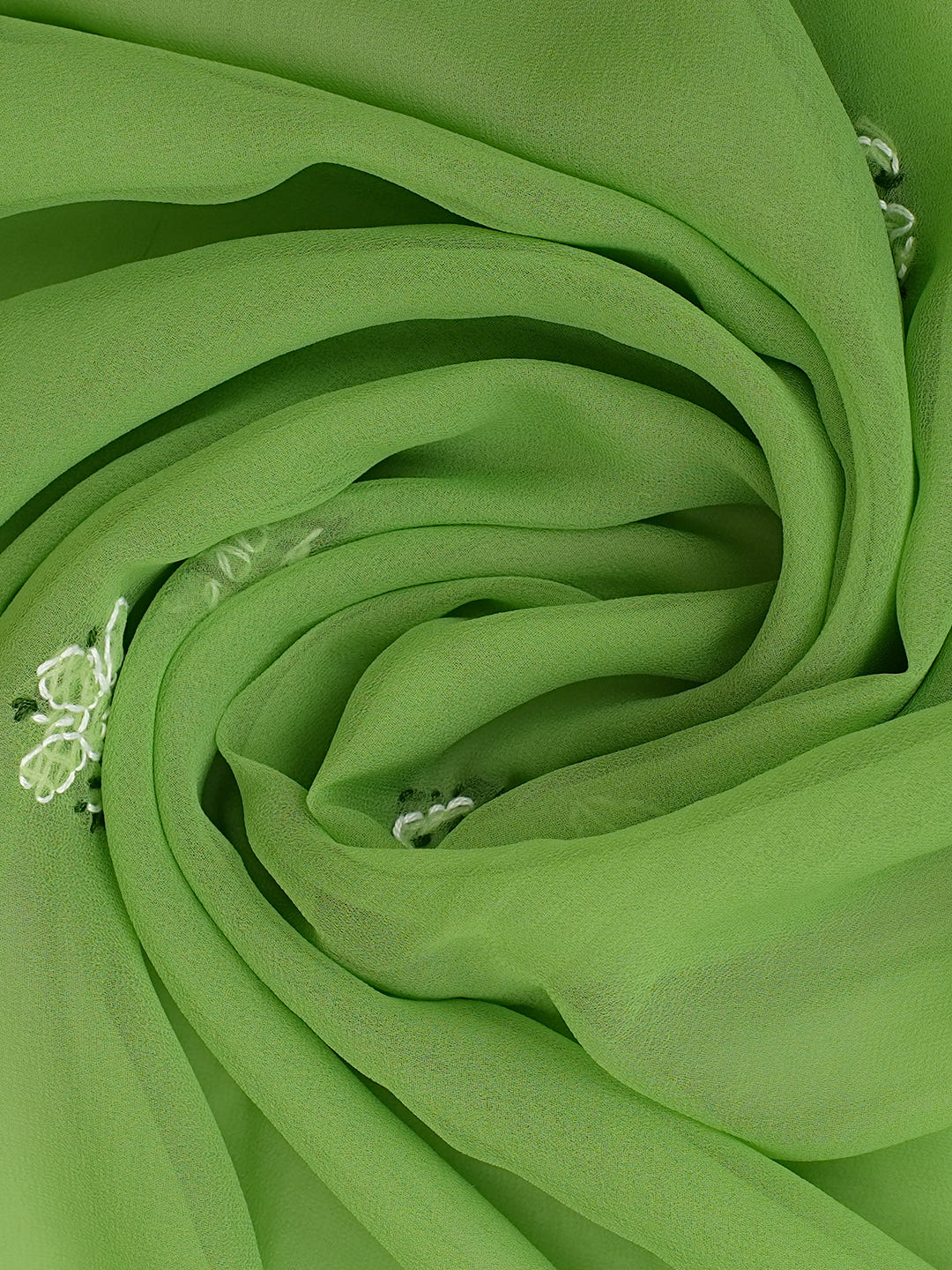 Ada Hand Embroidered Green Georgette Lucknowi Chikankari Unstitched Suit Piece_8