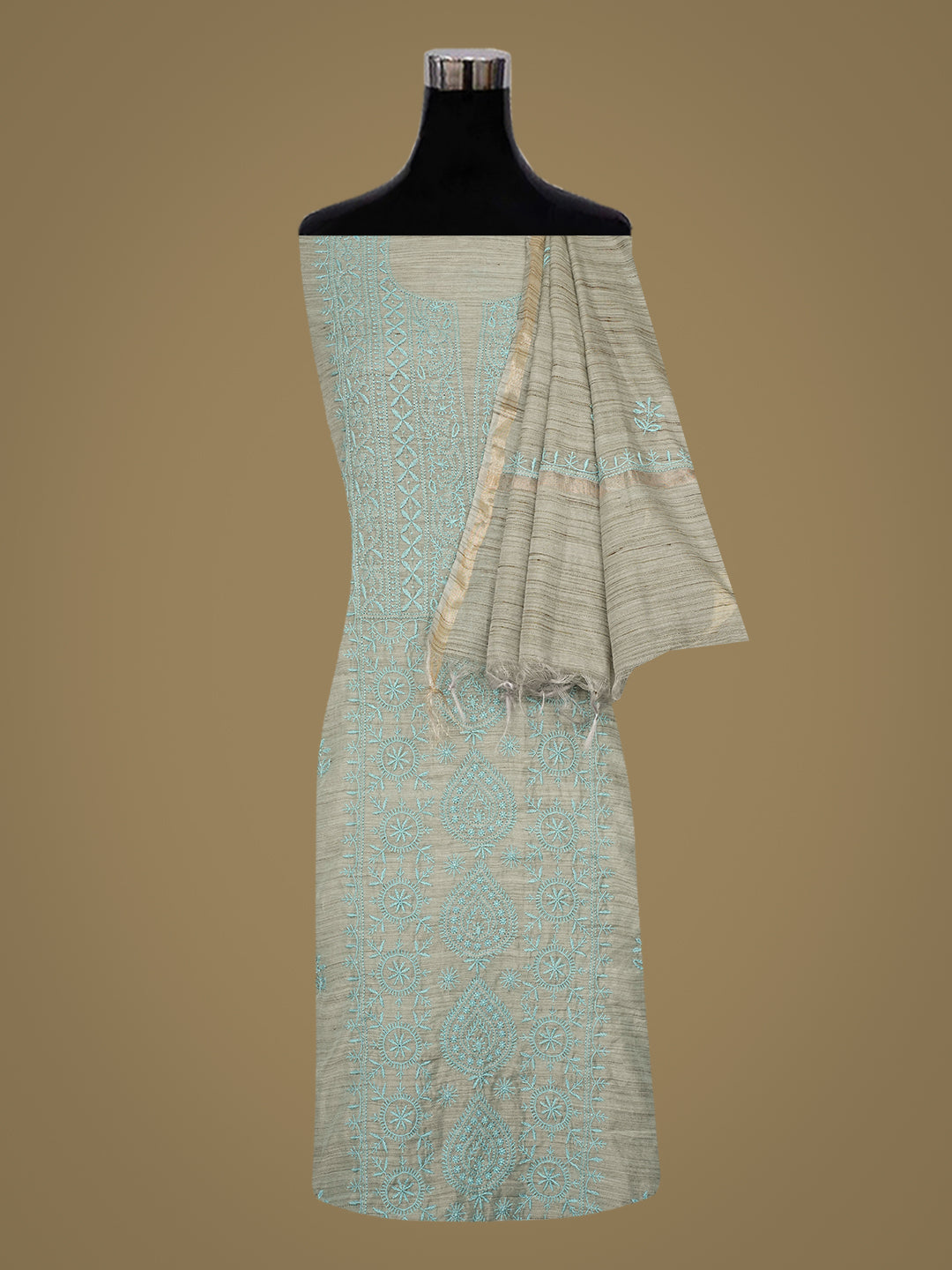 AdaHandEmbroideredGreyChanderiLucknowiChikankariUnstitchedKurtaDupatta07A501070_5

