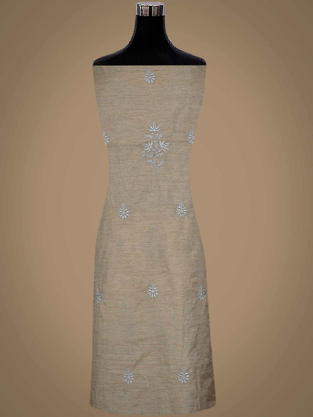 Ada Grey Chanderi Unstitched Kurta Dupatta set_7