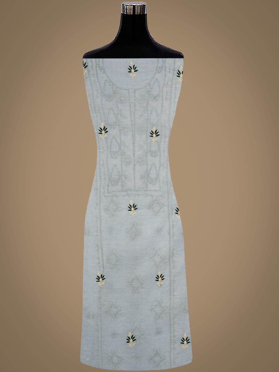 Ada Grey Chanderi Unstitched Kurta Dupatta Set_7