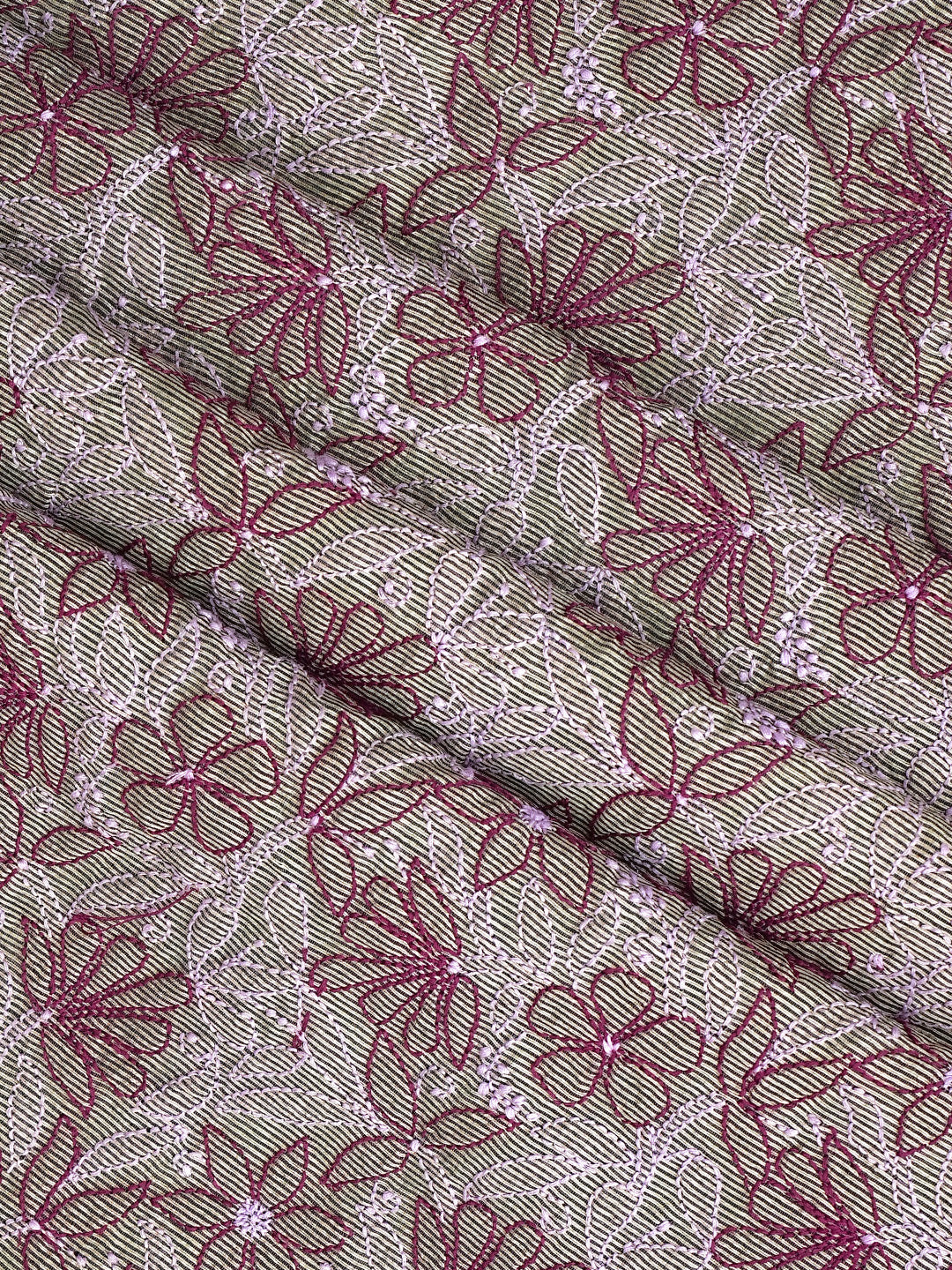 Ada Hand Embroidered Grey Chanderi Lucknowi Chikankari Unstitched Kurta Dupatta Set 01A871005