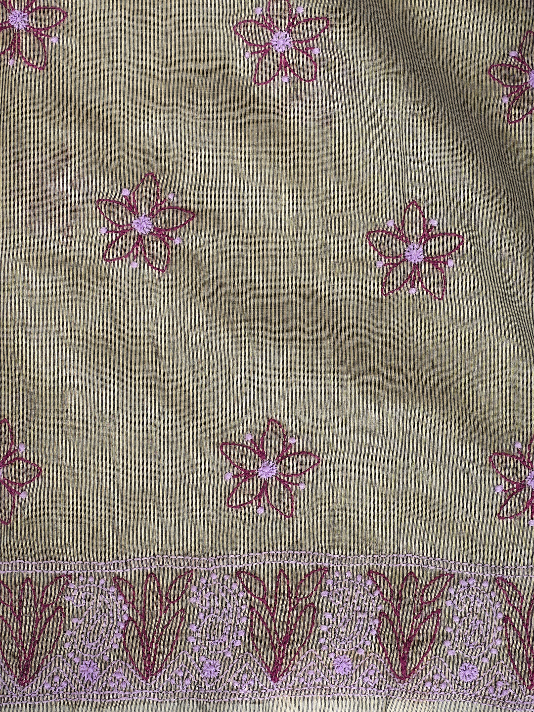 Ada Hand Embroidered Grey Chanderi Lucknowi Chikankari Unstitched Kurta Dupatta Set 01A871005