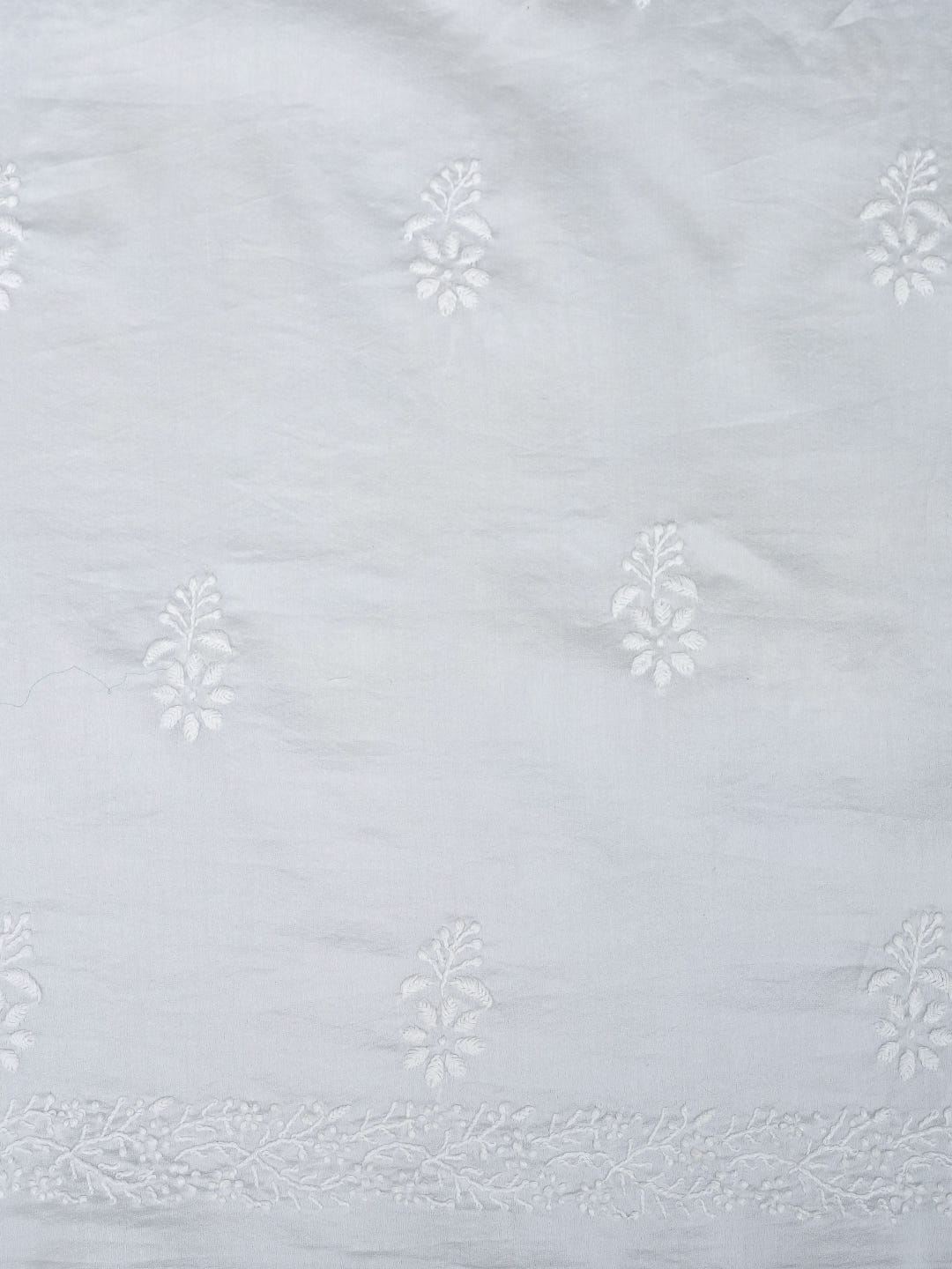 Ada Hand Embroidered Grey Chanderi Lucknowi Chikankari Unstitched Suit Piece 01A805712