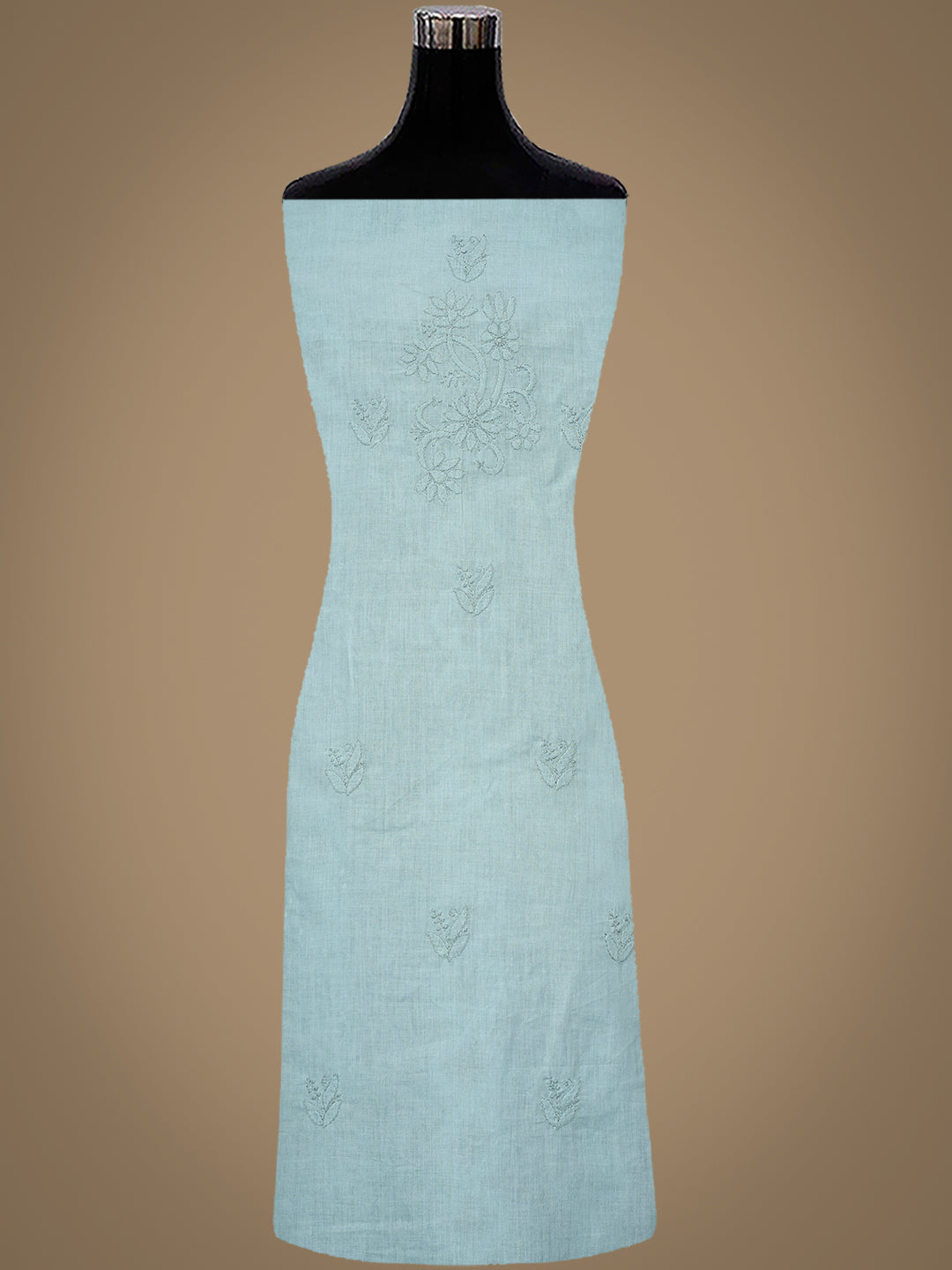 Ada Hand Embroidered Grey Cotton Lucknowi Chikankari Unstitched Suit Piece 01A989384
