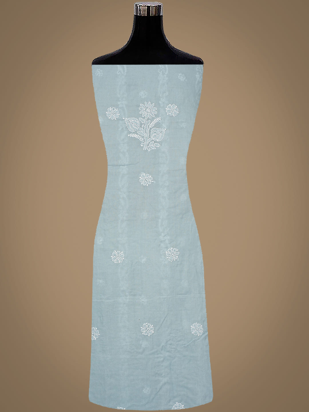 Ada Hand Embroidered Grey Cotton Lucknowi Chikankari Unstitched Suit Piece with Chiffon Dupatta 01A1019969_2