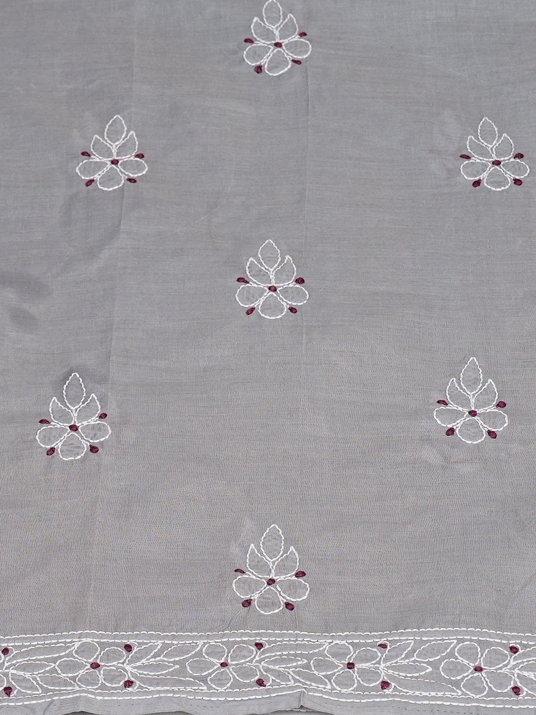 Ada Hand Embroidered Grey Cotton lucknowi Chikankari Unstitched Kurta 01A991874
